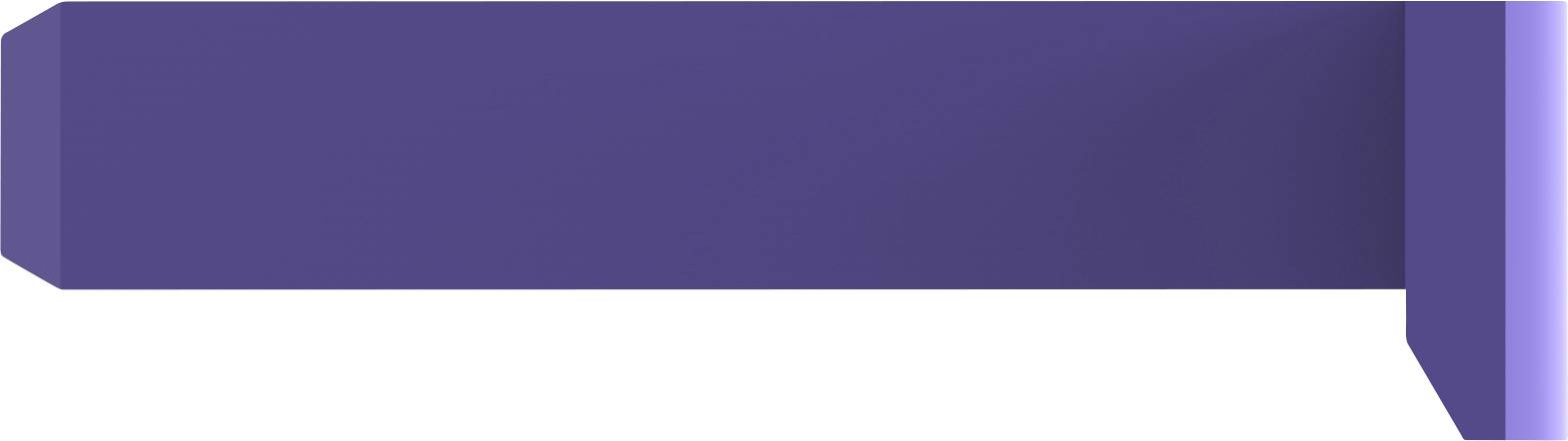 Blauer, horizontaler Balken mit abgeschrägten Enden.