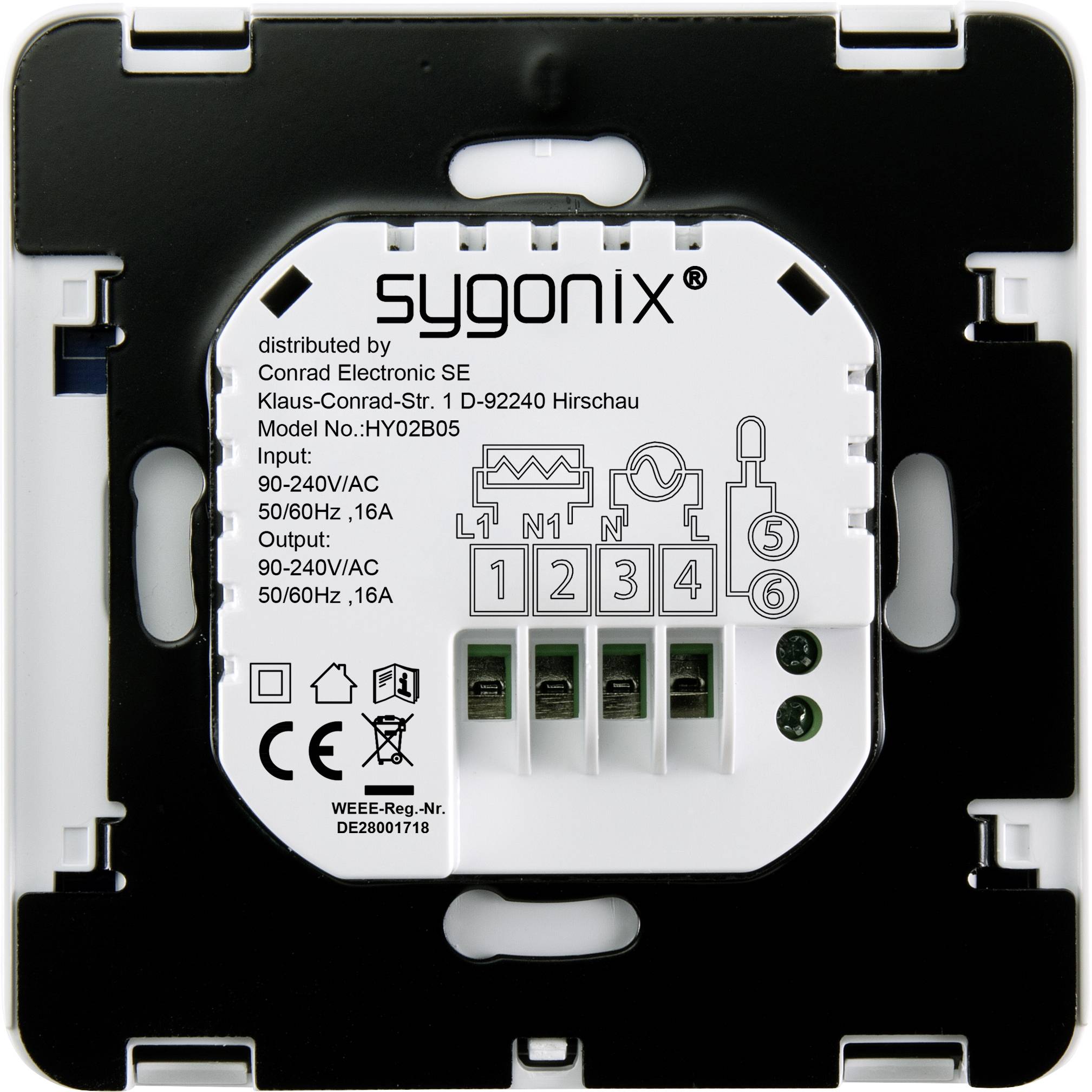 Sygonix SY-4500818 Raumthermostat Unterputz Wochenprogramm 1St.
