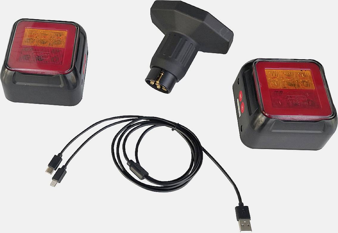 Berger & Schröter Beleuchtungssatz 7-polig Bremslicht, Blinker, Rückleuchte 12 V Rot, Orange, Schwarz inkl. Magnethalter