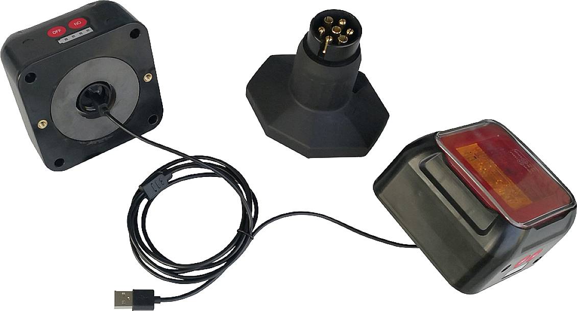 Berger & Schröter Beleuchtungssatz 7-polig Bremslicht, Blinker, Rückleuchte 12 V Rot, Orange, Schwarz inkl. Magnethalter