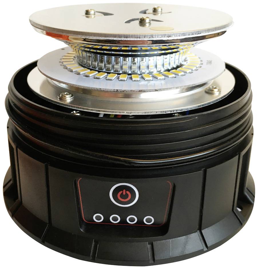 Berger & Schröter Rundumleuchte Akku LED RKL 12/24VR65 20288 5V akkubetrieben Magnet-Befestigung, Schraubfuß, Saugfuß Orange