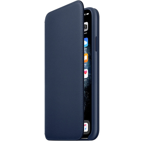 Apple iPhone 11 Pro Max Leather Folio Leder Case iPhone 11 Pro Max Tiefseeblau