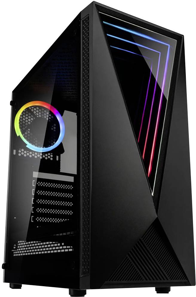 Kolink VOID RGB Midi-Tower Gaming-Gehäuse Schwarz 1 Vorinstallierter LED Lüfter, Seitenfenster, Sta