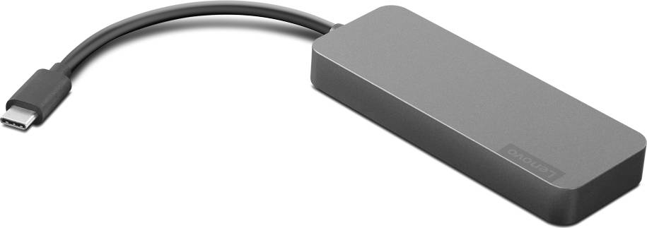 Lenovo USB-C to 4-Port USB-A USB-Kombi-Hub Eisen-Grau