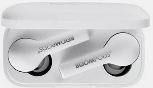 Boompods Bassline In Ear Kopfhörer Bluetooth® Weiß Headset, Magnetisch, Touch-Steuerung