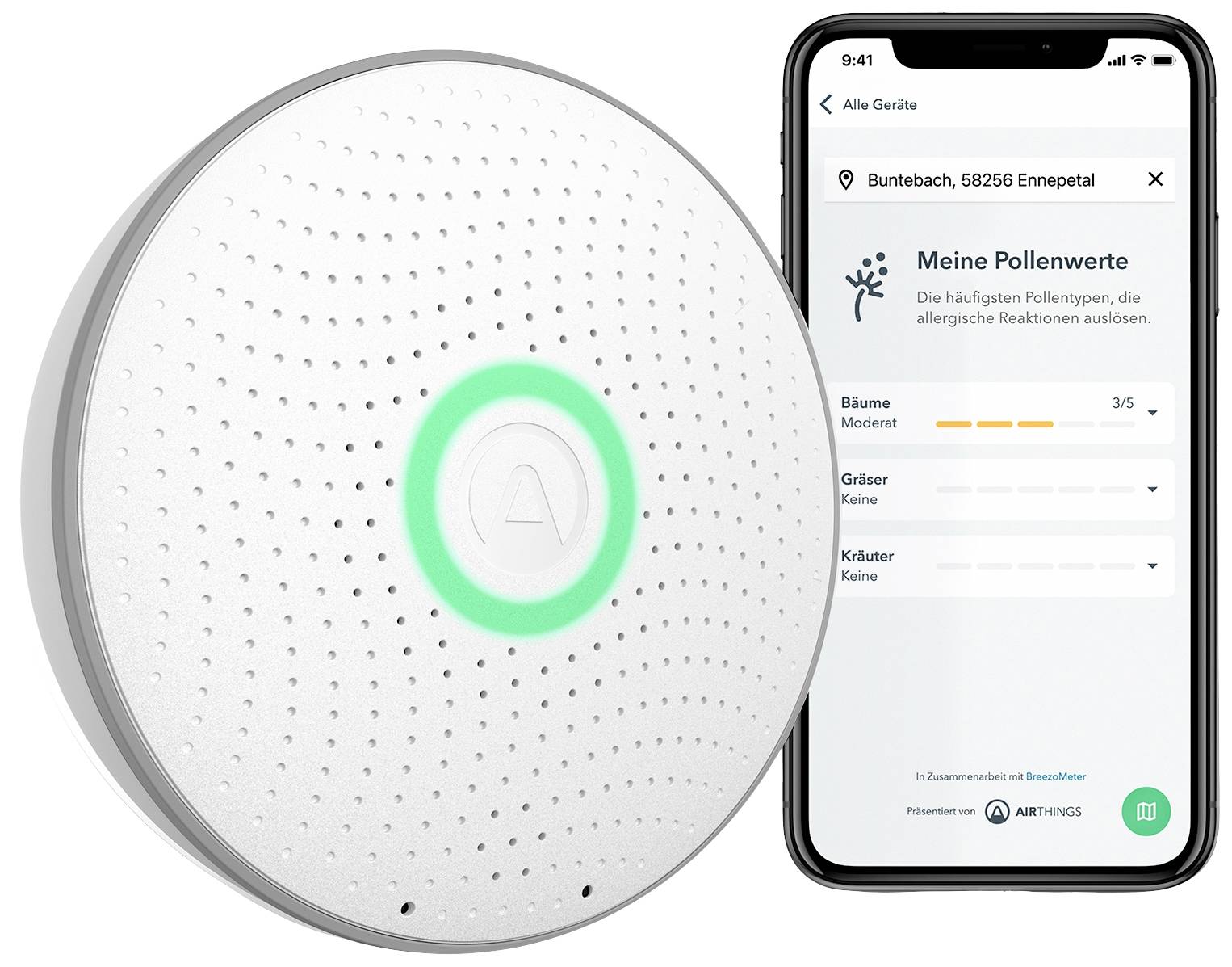 Airthings Airthings Wave (2. Gen) Gasmelder batteriebetrieben detektiert Radon