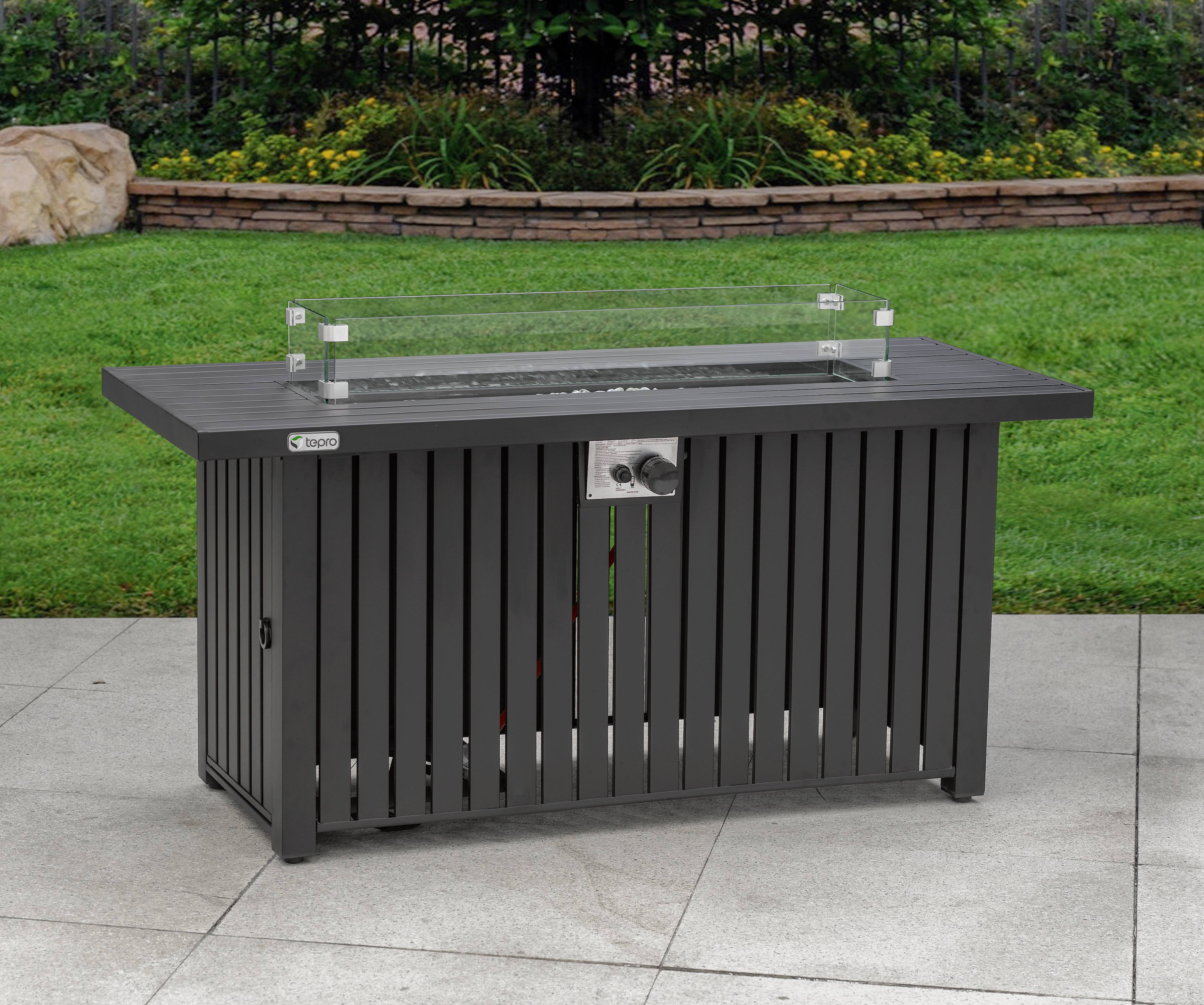 tepro Garten Topeka XL Gas Feuerstelle Schwarz