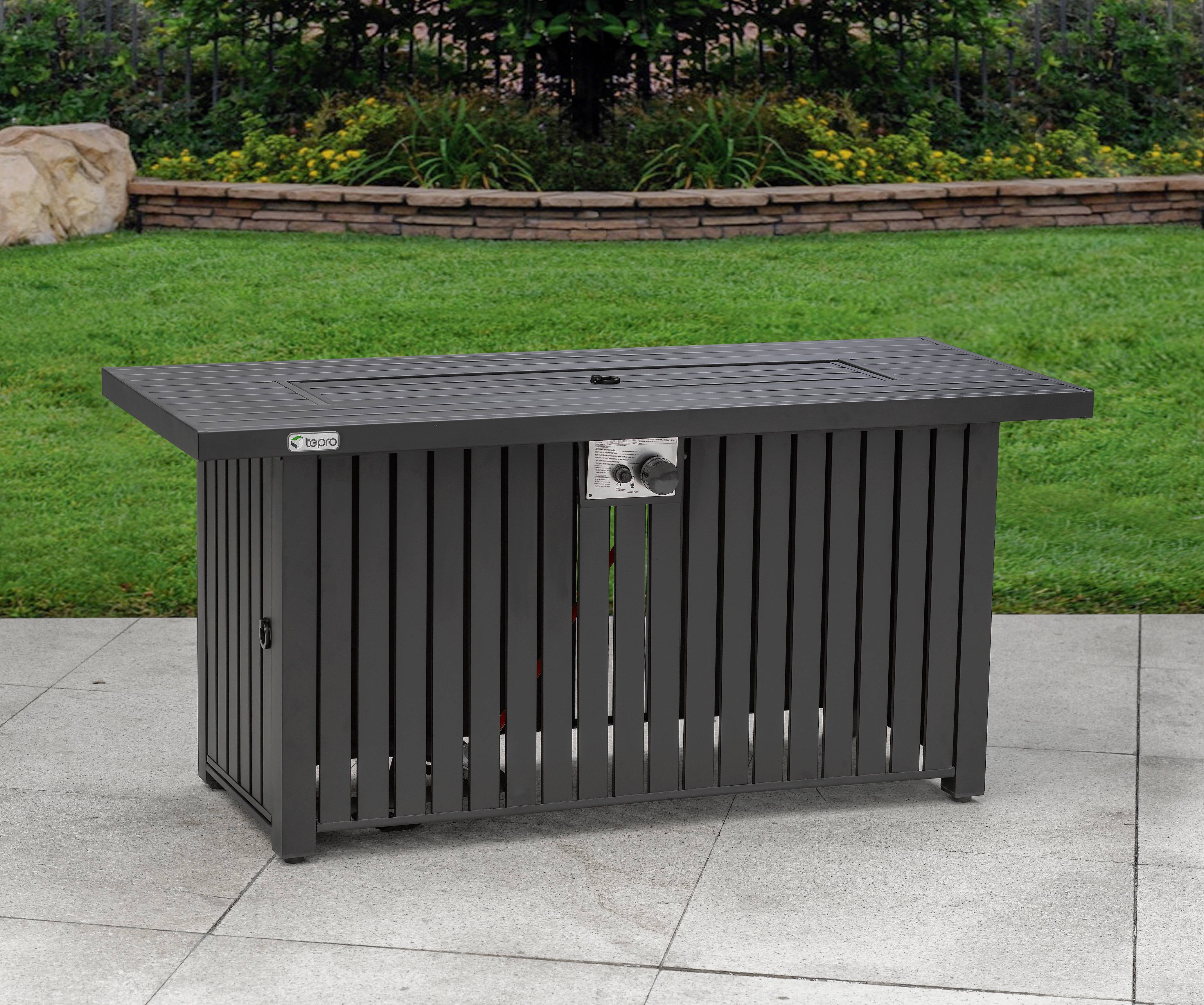 Tepro Garten Topeka XL Gas Feuerstelle Schwarz