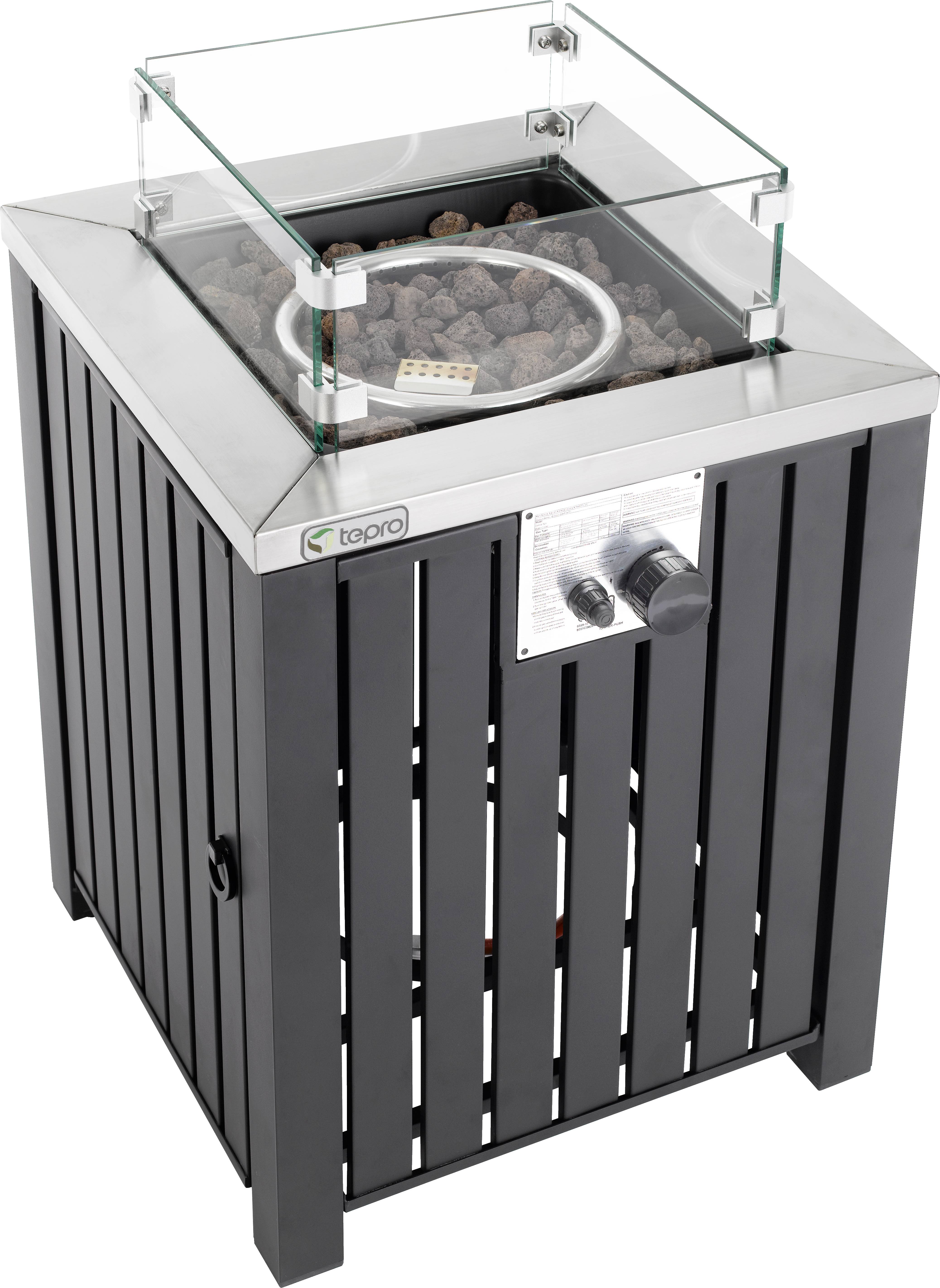 tepro Garten Topeka XL Gas Feuerstelle Schwarz