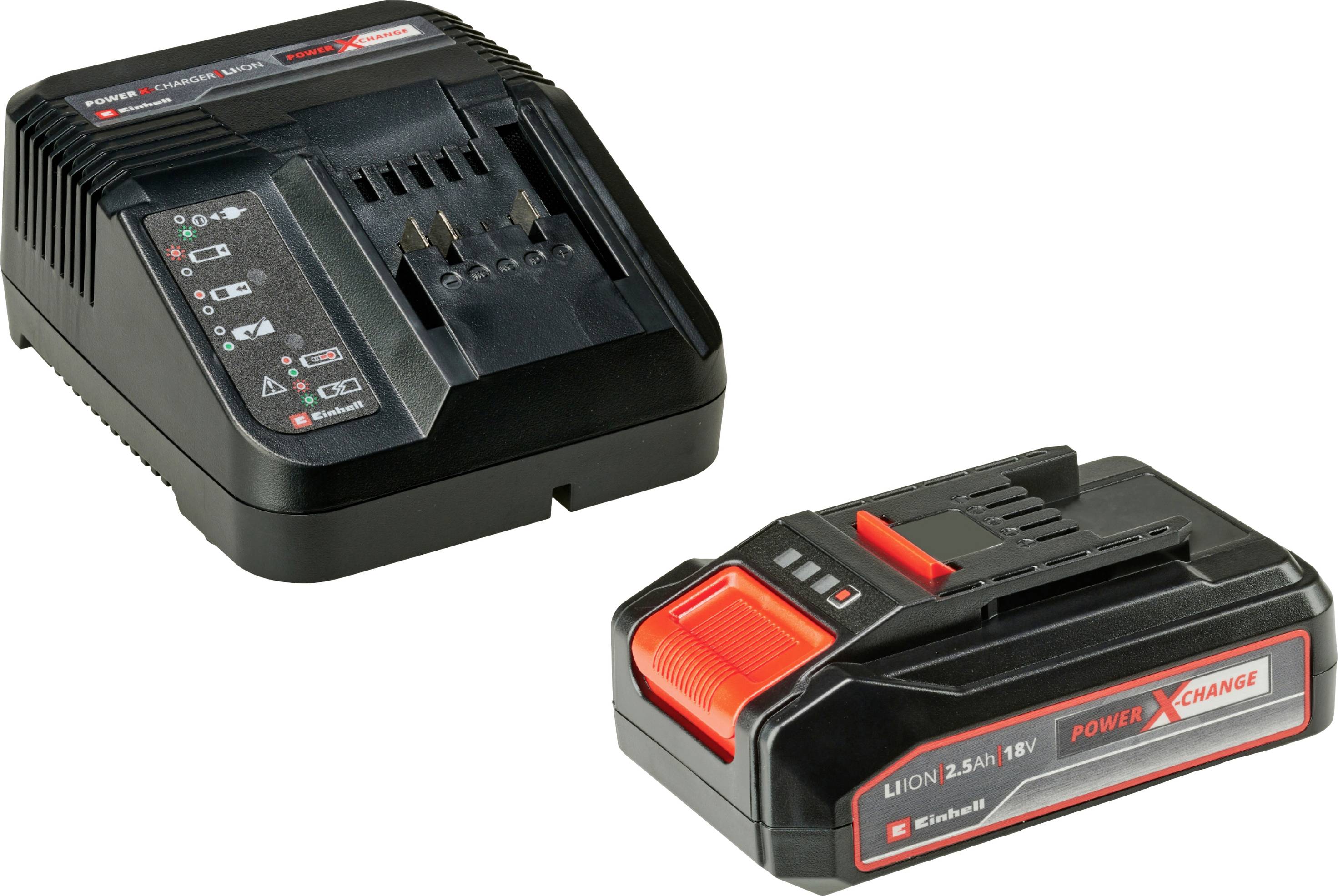 Einhell 4512097-Aktion PXC Starter Kit 18V 2,5Ah Power X-Change Werkzeug-Akku und Ladegerät 18V 2.5Ah Li-Ion