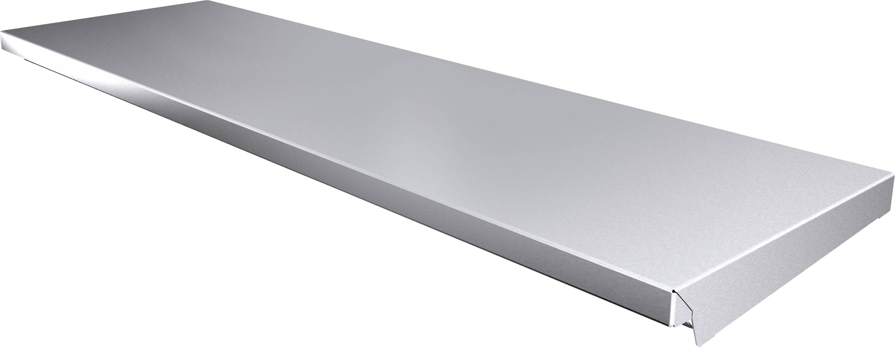Metallisches, rechteckiges Bauteil mit glänzender Oberfläche.