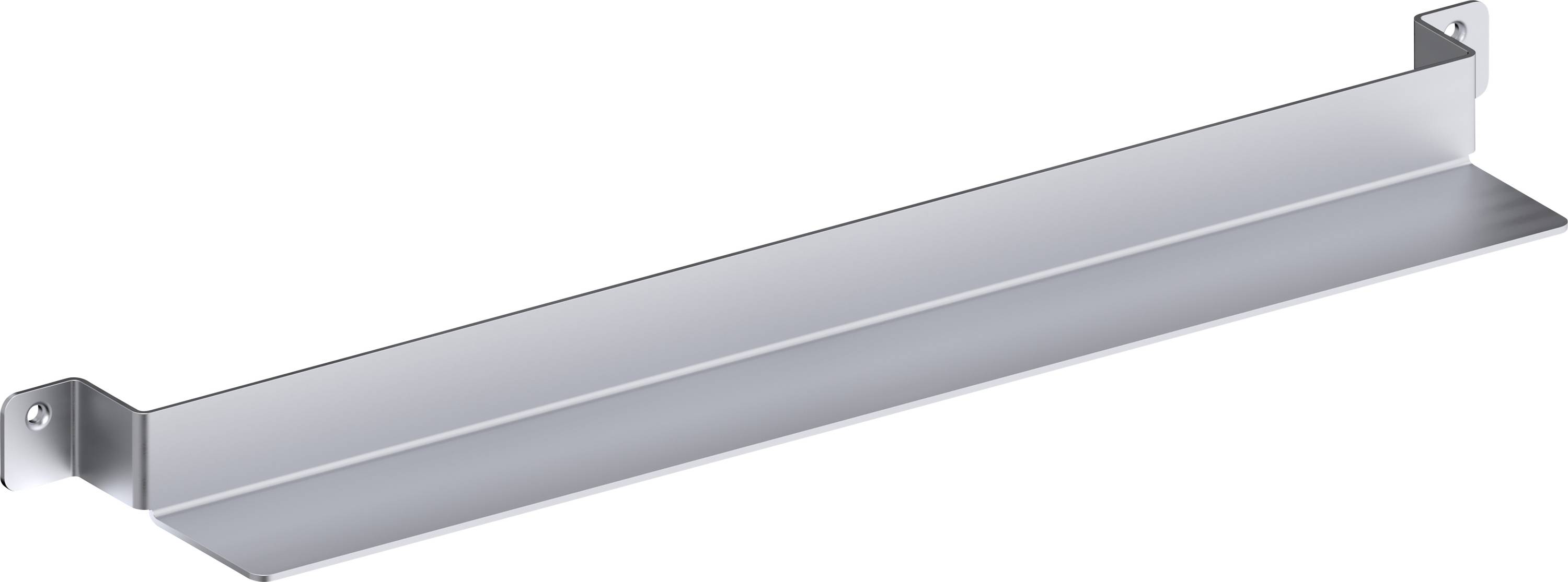 Metallschiene zur Wandmontage mit zwei Halterungen, geeignet zur Befestigung von Gegenständen oder Regalen.