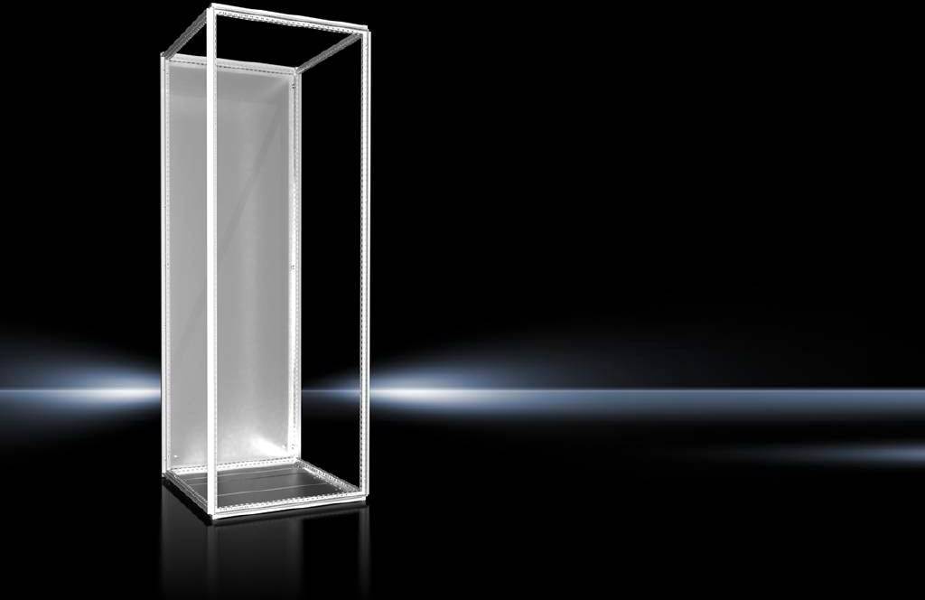 Ein leuchtender, transparenter rechteckiger Rahmen steht vor einem dunklen Hintergrund, mit einem schwachen Lichtstrahl links.