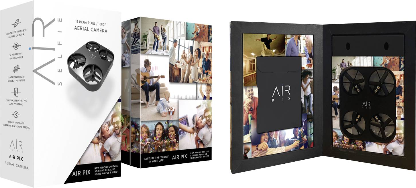 Airselfie Airpix Quadrocopter Kameraflug Schwarz, Aluminium (matt)