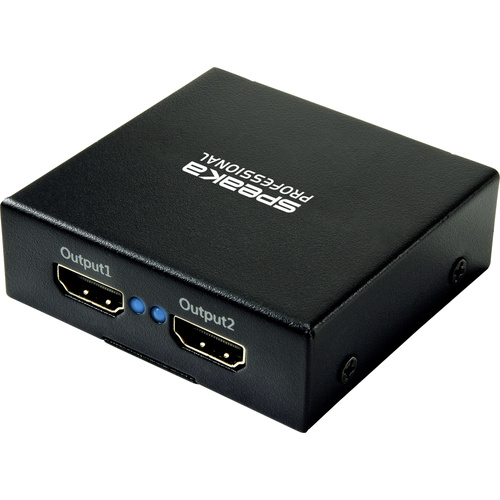 SpeaKa Professional SP-HDS-220 1+2 Port HDMI-Splitter Ultra HD-fähig 3840 x 2160 Pixel Schwarz