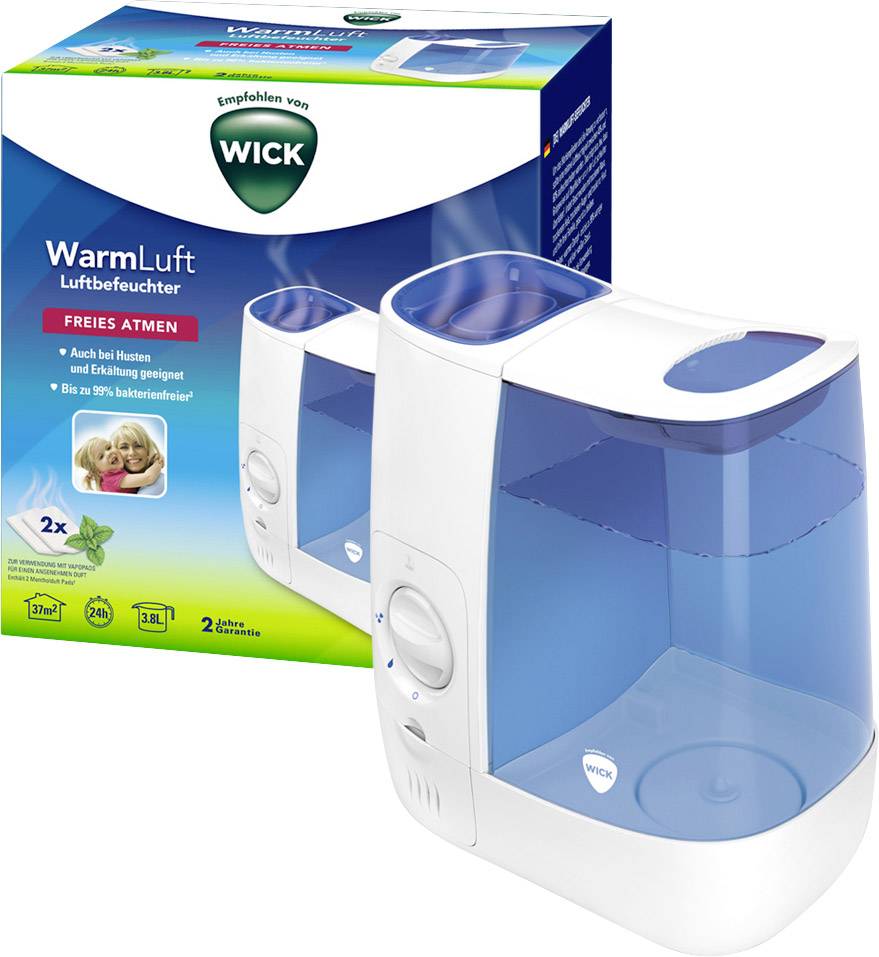 Wick WH845E2 Warmluftbefeuchter 37 m² Blau, Weiß 1 St.