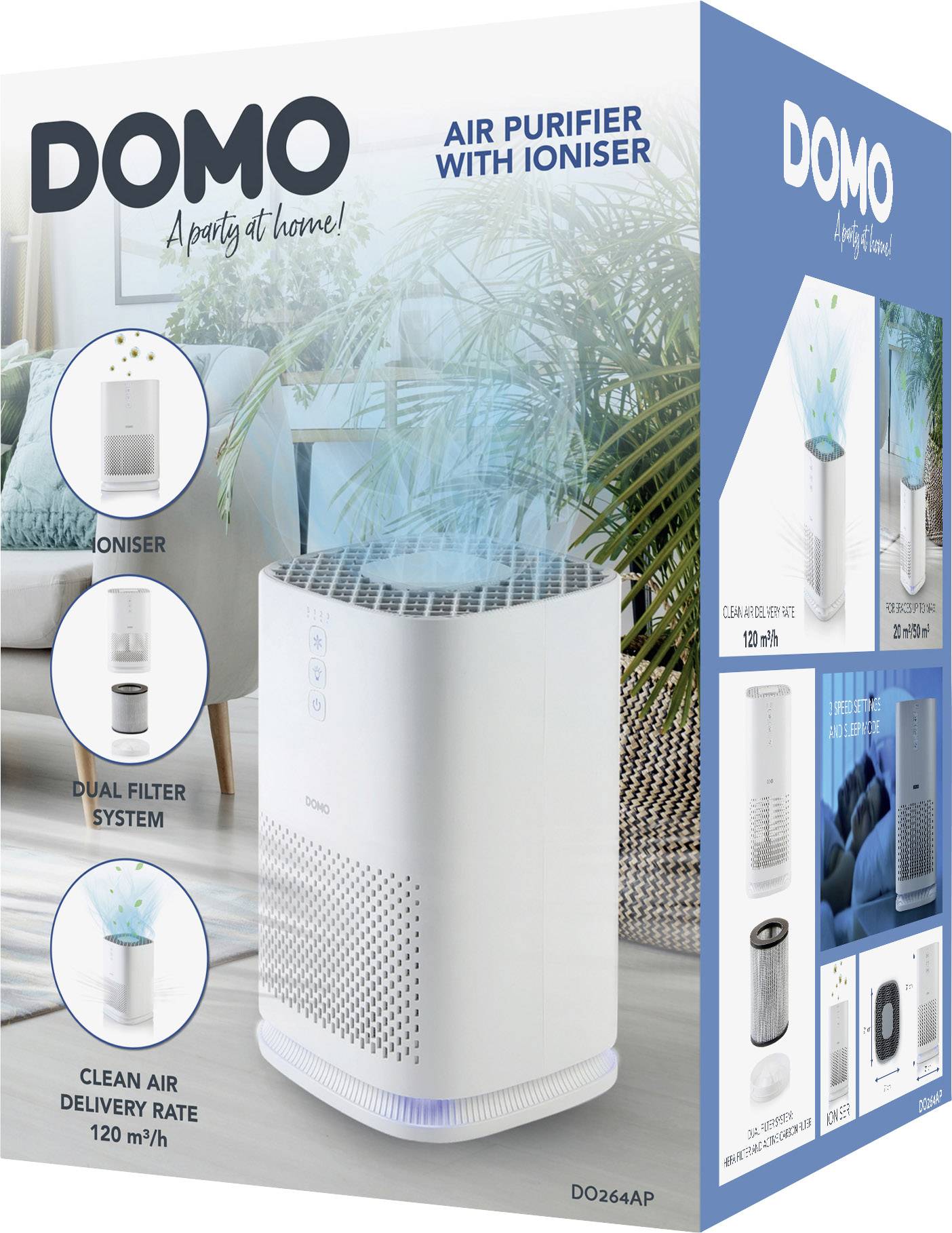 DOMO DO264AP Luftreiniger 20m² Weiß