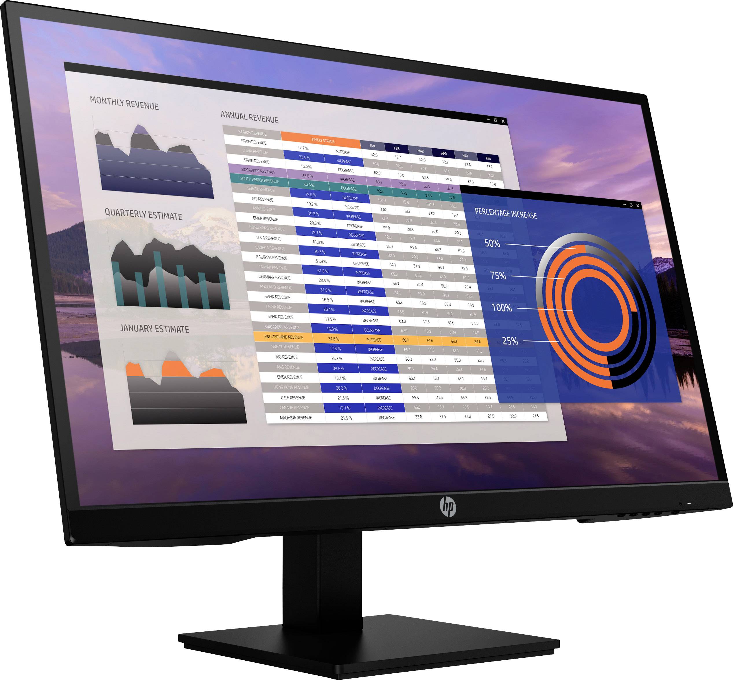 HP P27h G4 LED-Monitor EEK E (A - G) 68.6 cm (27 Zoll) 1920 x 1080 Pixel 16:9 5 ms DisplayPort, HDMI®, VGA IPS LED