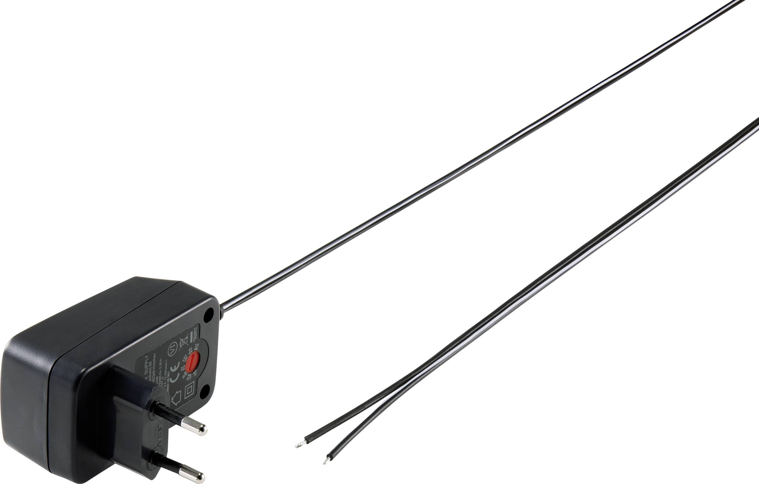 VOLTCRAFT VC-11258685 Steckernetzteil, einstellbar 3 V/DC, 4.5 V/DC, 5 V/DC, 6 V/DC, 7.5 V/DC, 9 V/DC, 12 V/DC 1A 12W