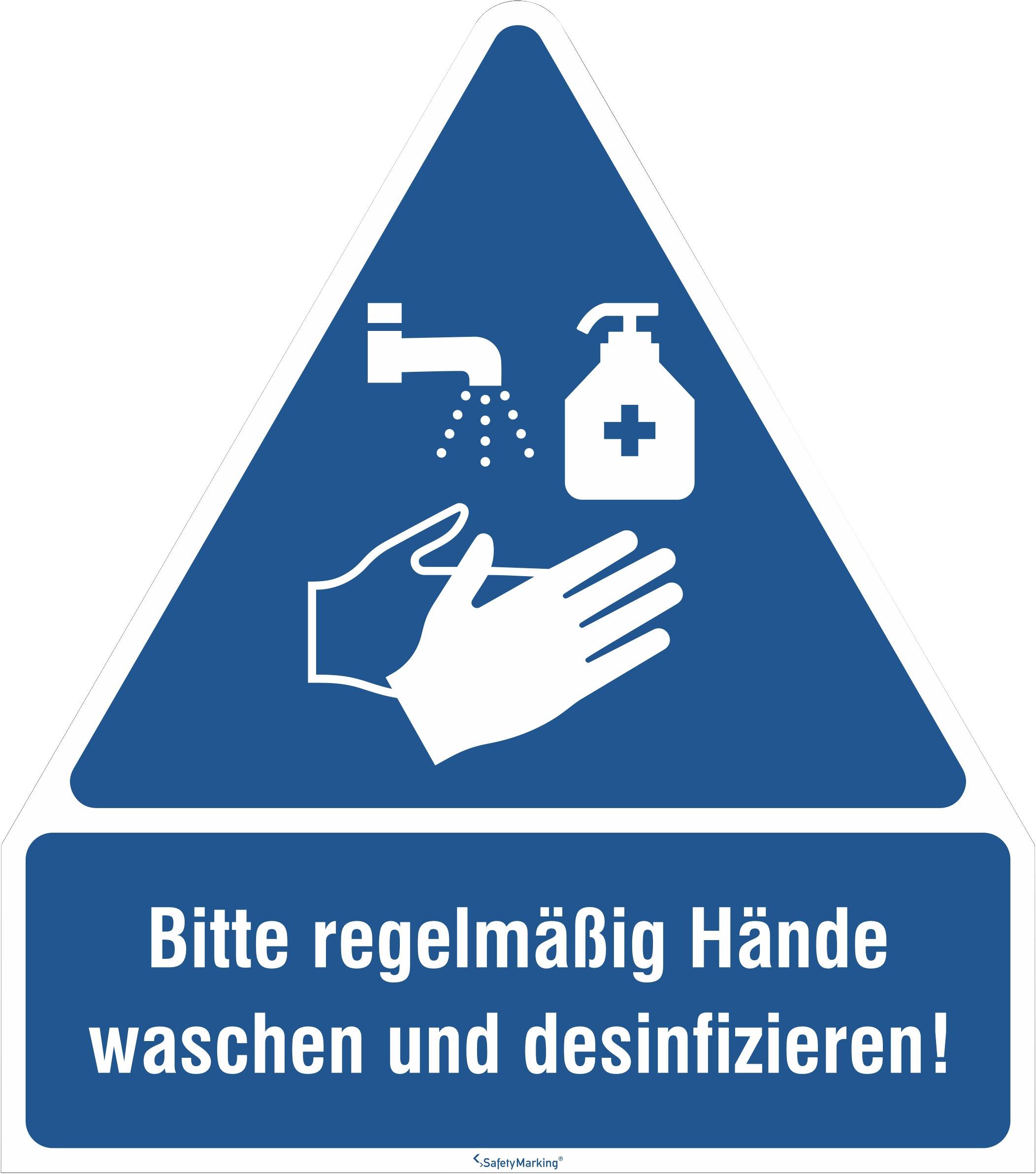 Gebotsschild Hygiene und Abstand Folie selbstklebend 1St.