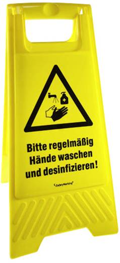 Active Workplace Bitte Hände desinfizieren! 90.9480_12 Warnaufsteller Hygiene und Abstand 1St.