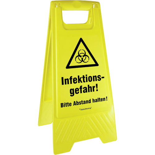 Active Workplace Infektionsgefahr! Bitte Abstand halten! 90.9480_13 Warnaufsteller Hygiene und Abstand 1St.