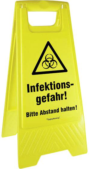 Active Workplace Infektionsgefahr! Bitte Abstand halten! 90.9480_13 Warnaufsteller Hygiene und Abstand 1St.