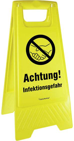 Active Workplace Achtung! Infektionsgefahr! 90.9480_14 Warnaufsteller Hygiene und Abstand 1St.