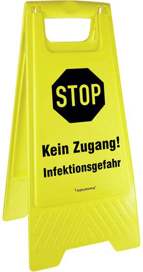 Active Workplace Kein Zugang! Infektionsgefahr! 90.9480_15 Warnaufsteller Hygiene und Abstand 1St.