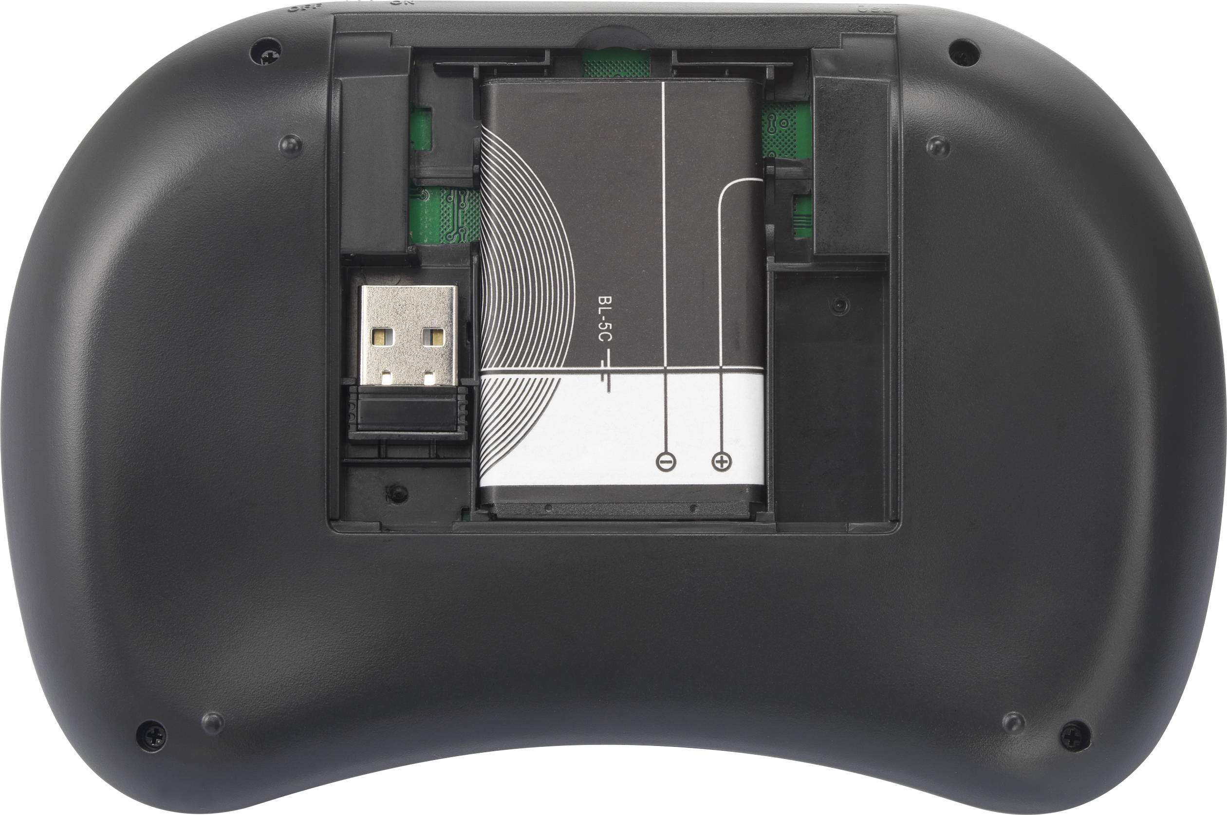 Renkforce RF-MWK-100 Funk Tastatur Deutsch, QWERTZ Schwarz Integriertes Touchpad