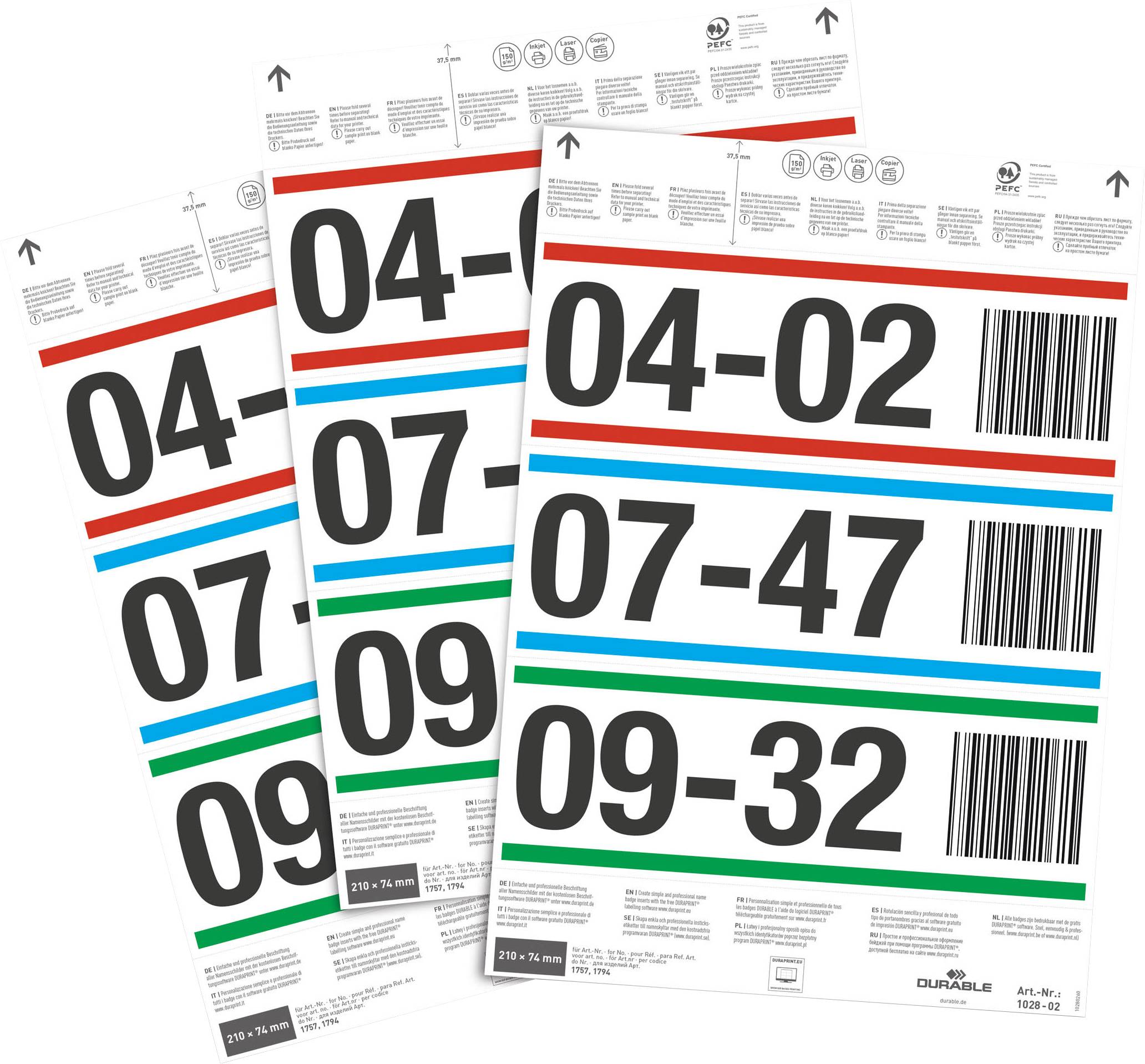 Einsteckschilderbogen (B x H) 210 mm x 74 mm 60 St.