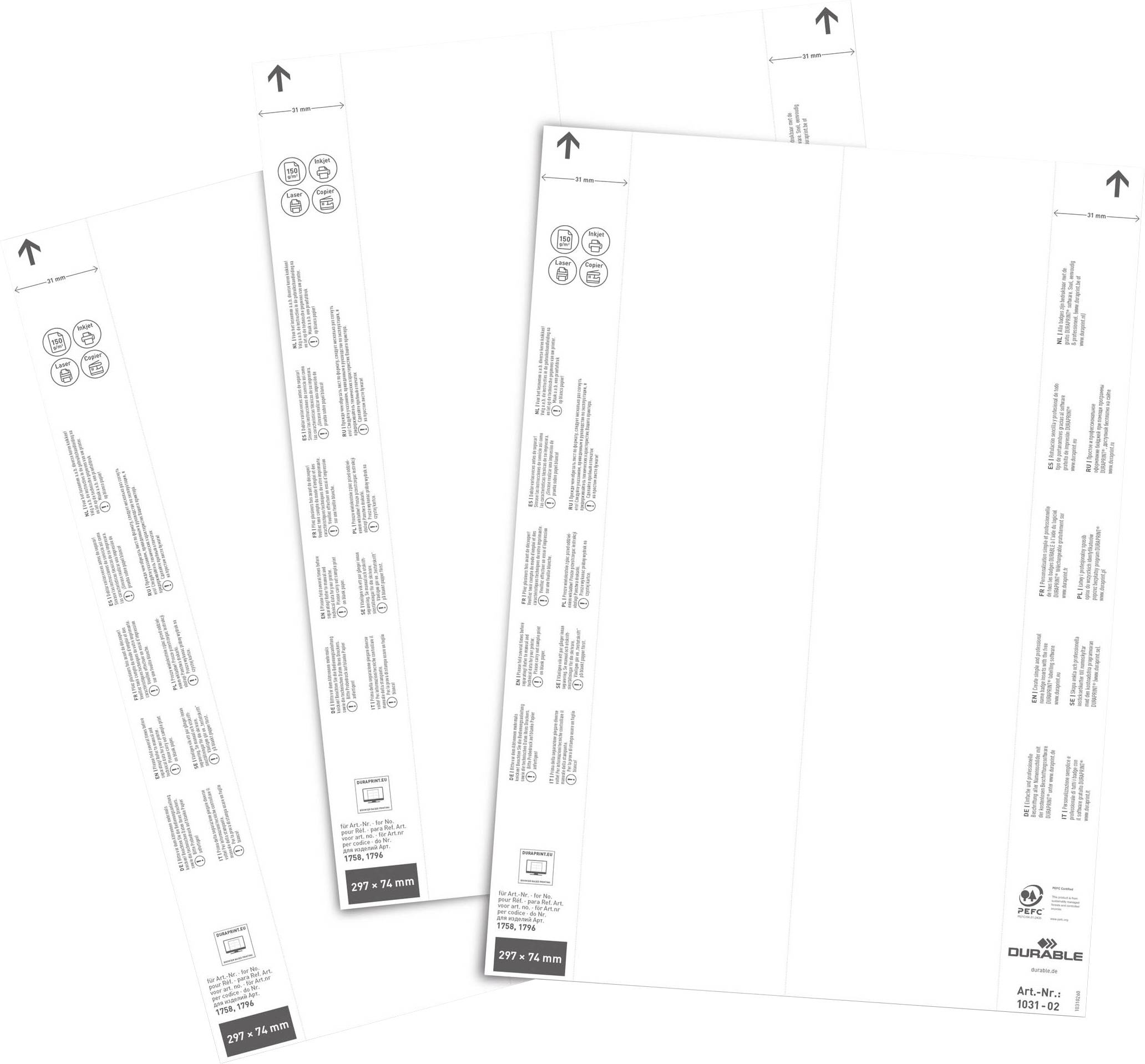 Einsteckschilderbogen (B x H) 297 mm x 74 mm 40 St.