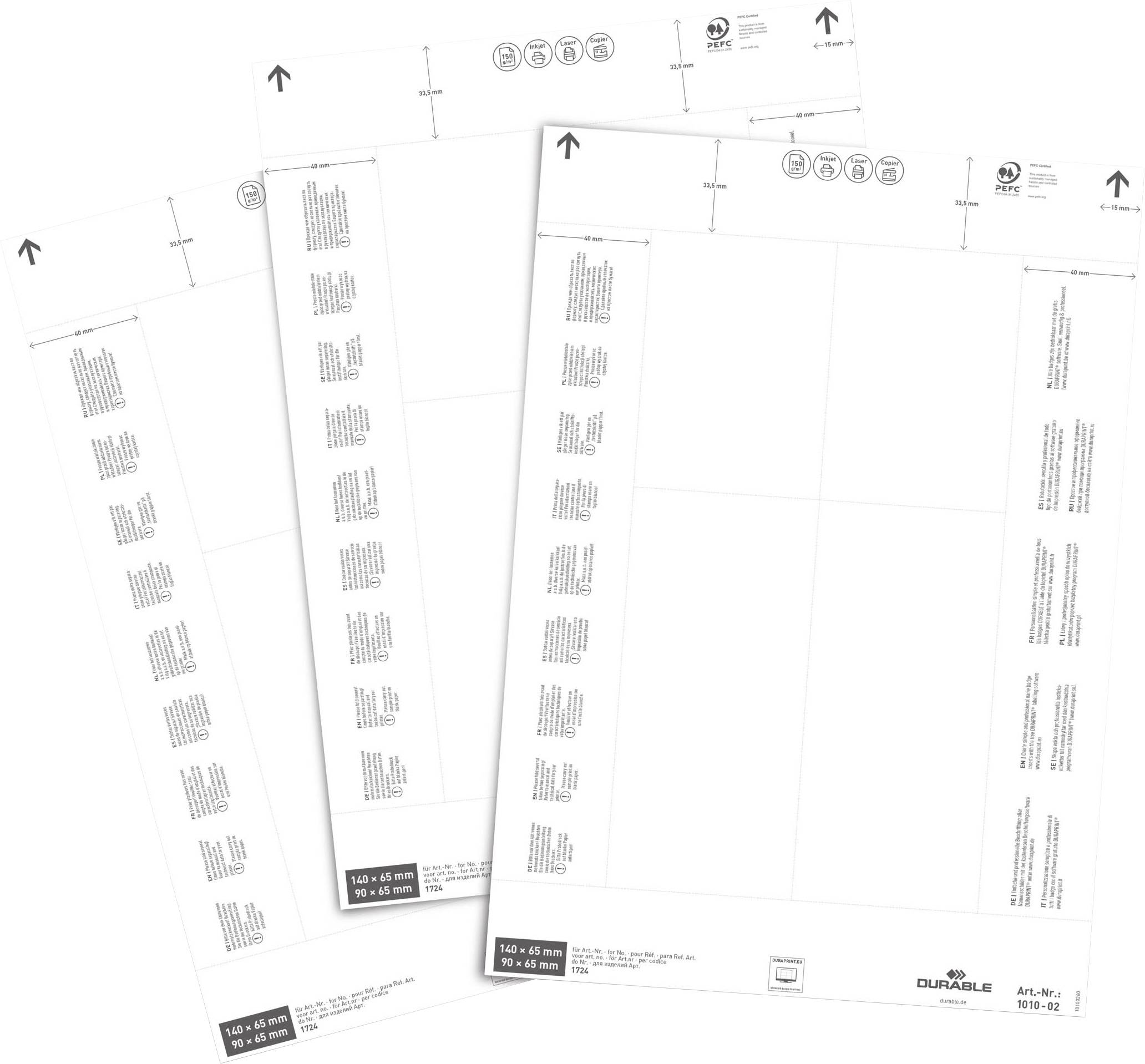 Einsteckschilderbogen (B x H) 140 mm x 65 mm 80 St.