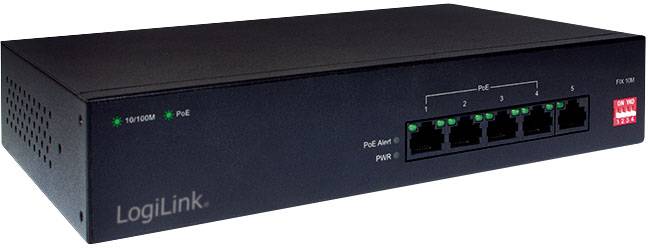 LogiLink NS0098 Netzwerk Switch 10 / 100MBit/s IEEE 802.3at (25.5 W), IEEE 802.3af (12.95 W)