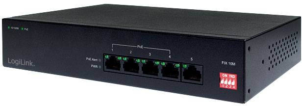LogiLink NS0098 Netzwerk Switch 10 / 100MBit/s IEEE 802.3at (25.5 W), IEEE 802.3af (12.95 W)