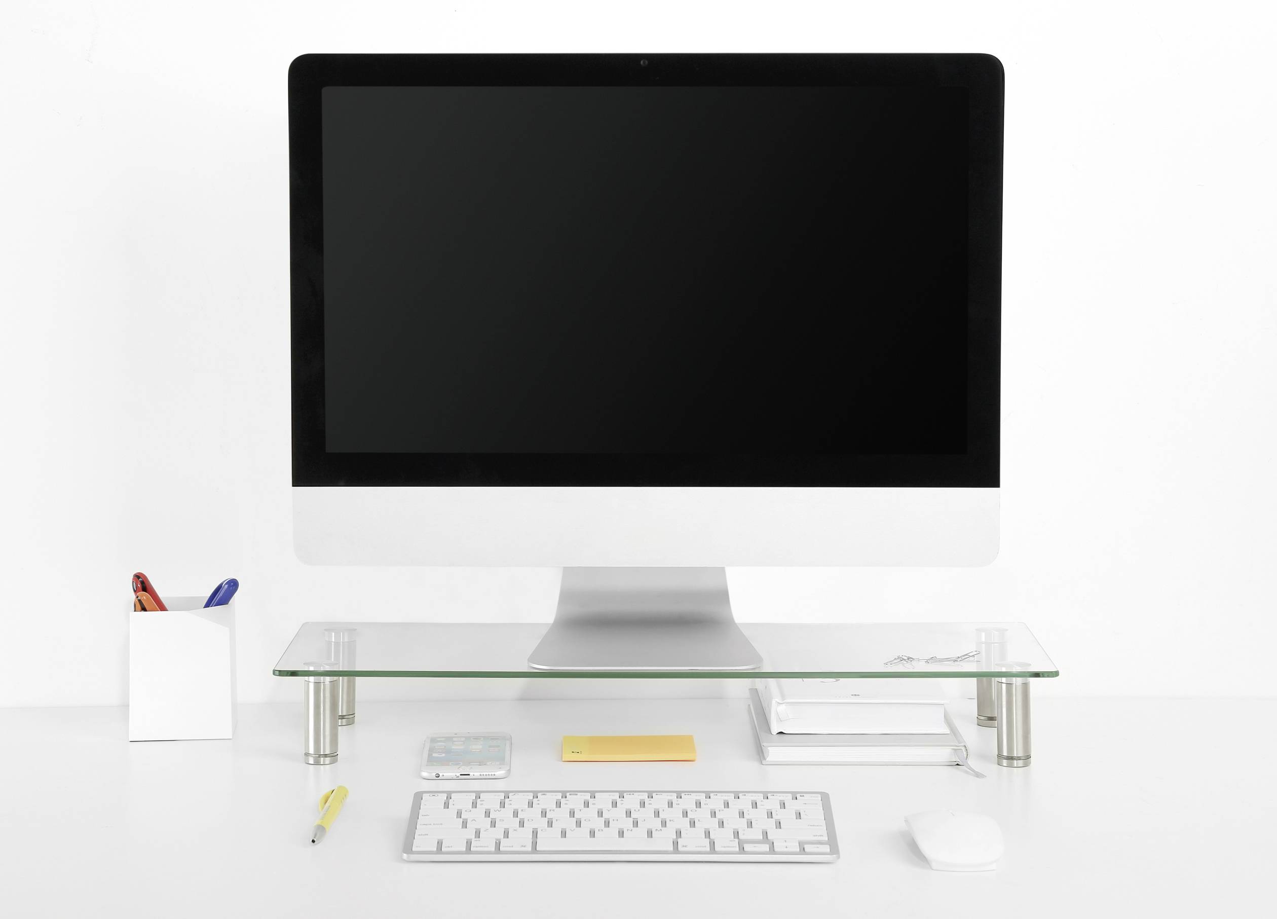 SpeaKa Professional Monitor-Erhöhung Höhen-Bereich: 75 bis 90 mm Transparent