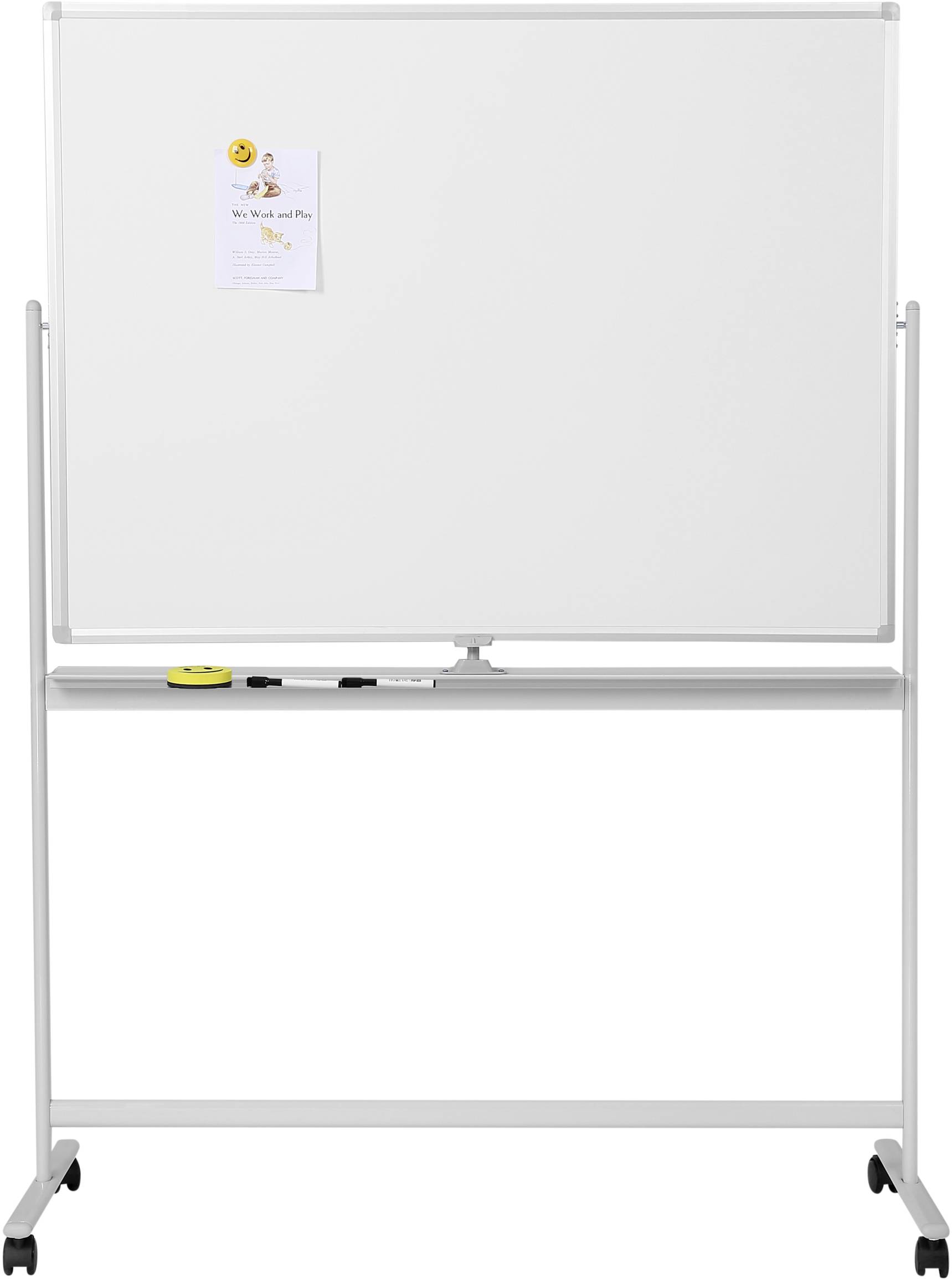 SpeaKa Professional Whiteboard SP-WB-312 (B x H) 1200mm x 800mm Weiß Querformat, Beide Seiten nutzbar, Inkl. Rollensatz, Inkl