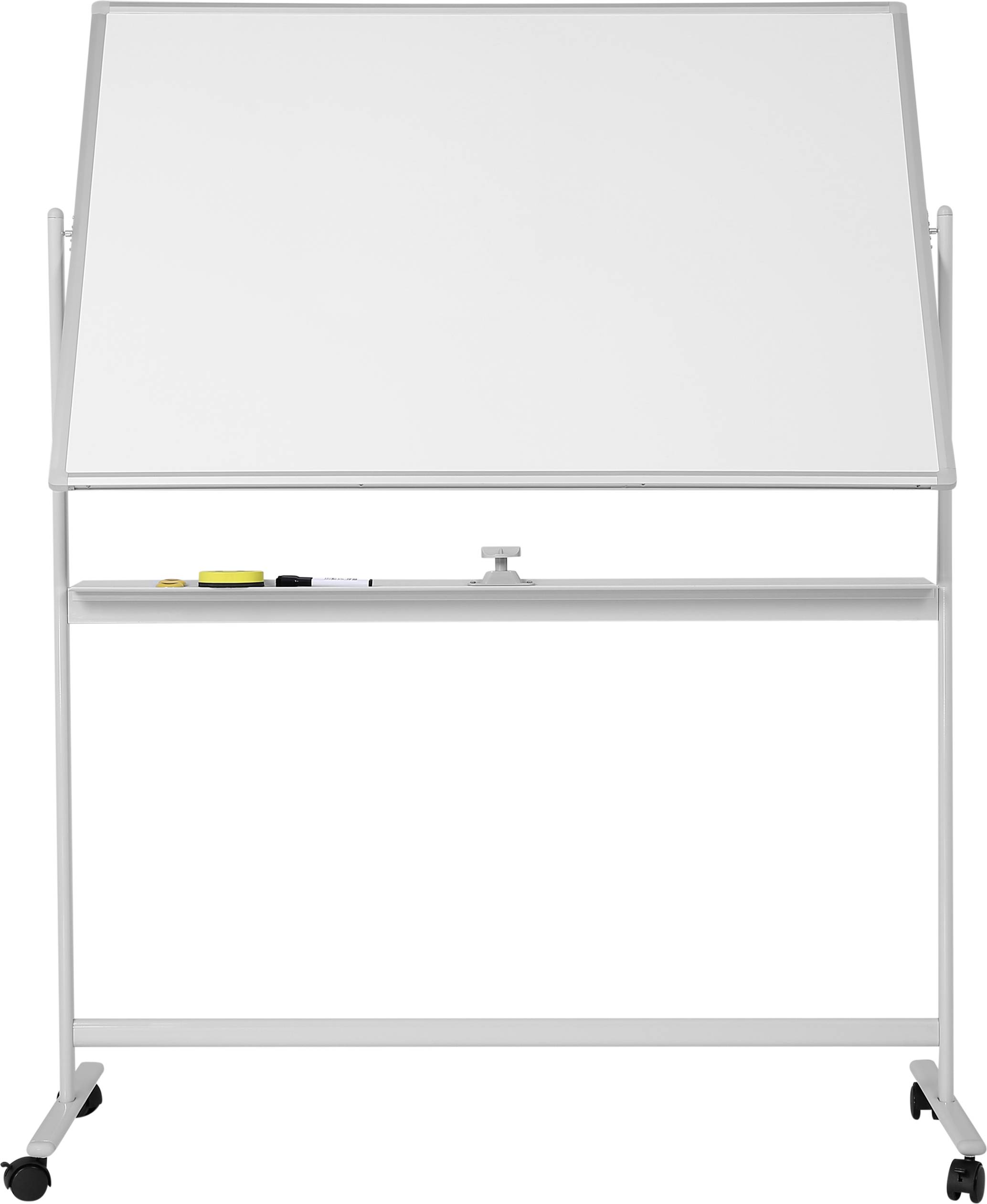 SpeaKa Professional Whiteboard SP-WB-312 (B x H) 1200mm x 800mm Weiß Querformat, Beide Seiten nutzbar, Inkl. Rollensatz, Inkl