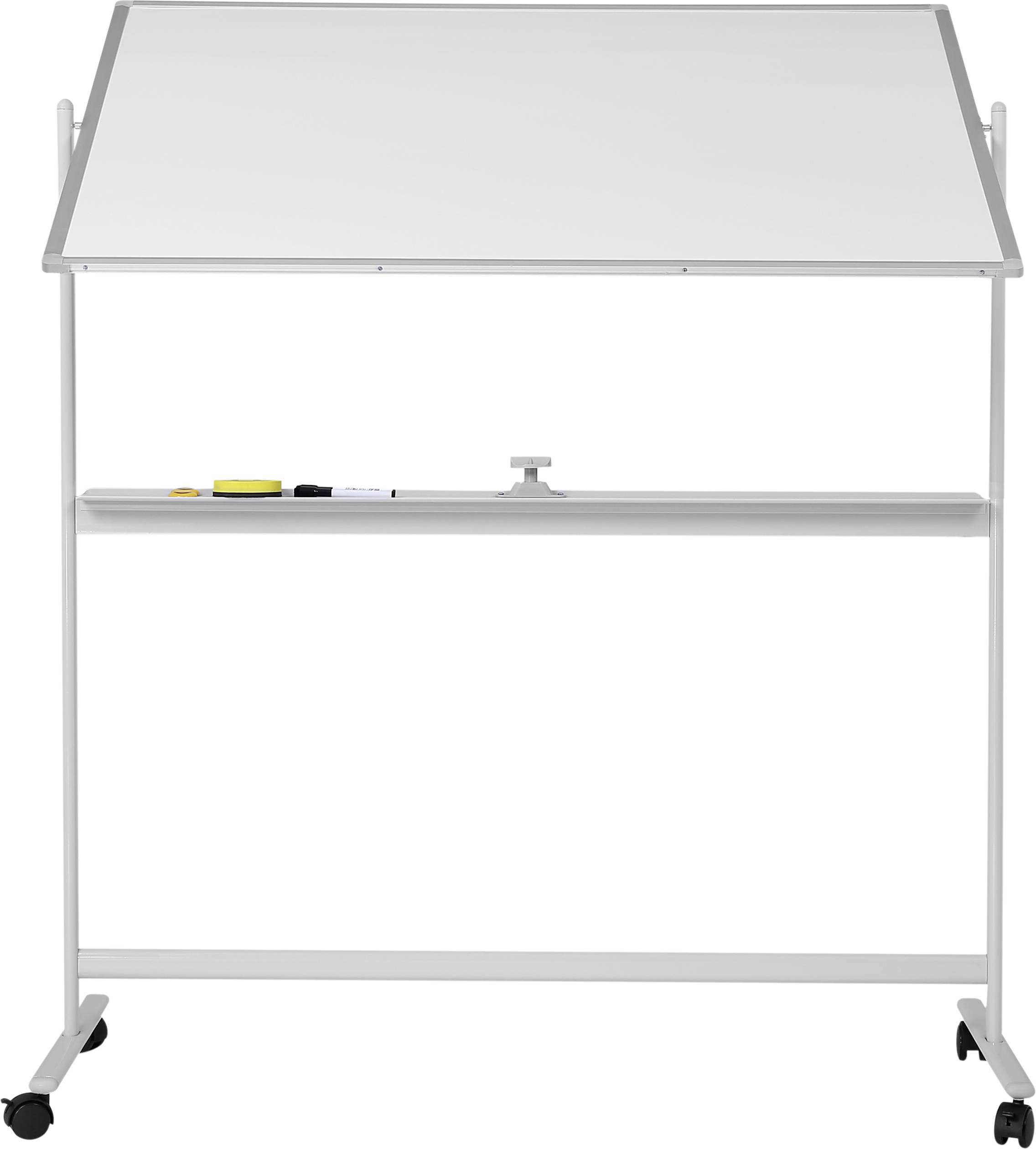 SpeaKa Professional Whiteboard SP-WB-312 (B x H) 1200mm x 800mm Weiß Querformat, Beide Seiten nutzbar, Inkl. Rollensatz, Inkl