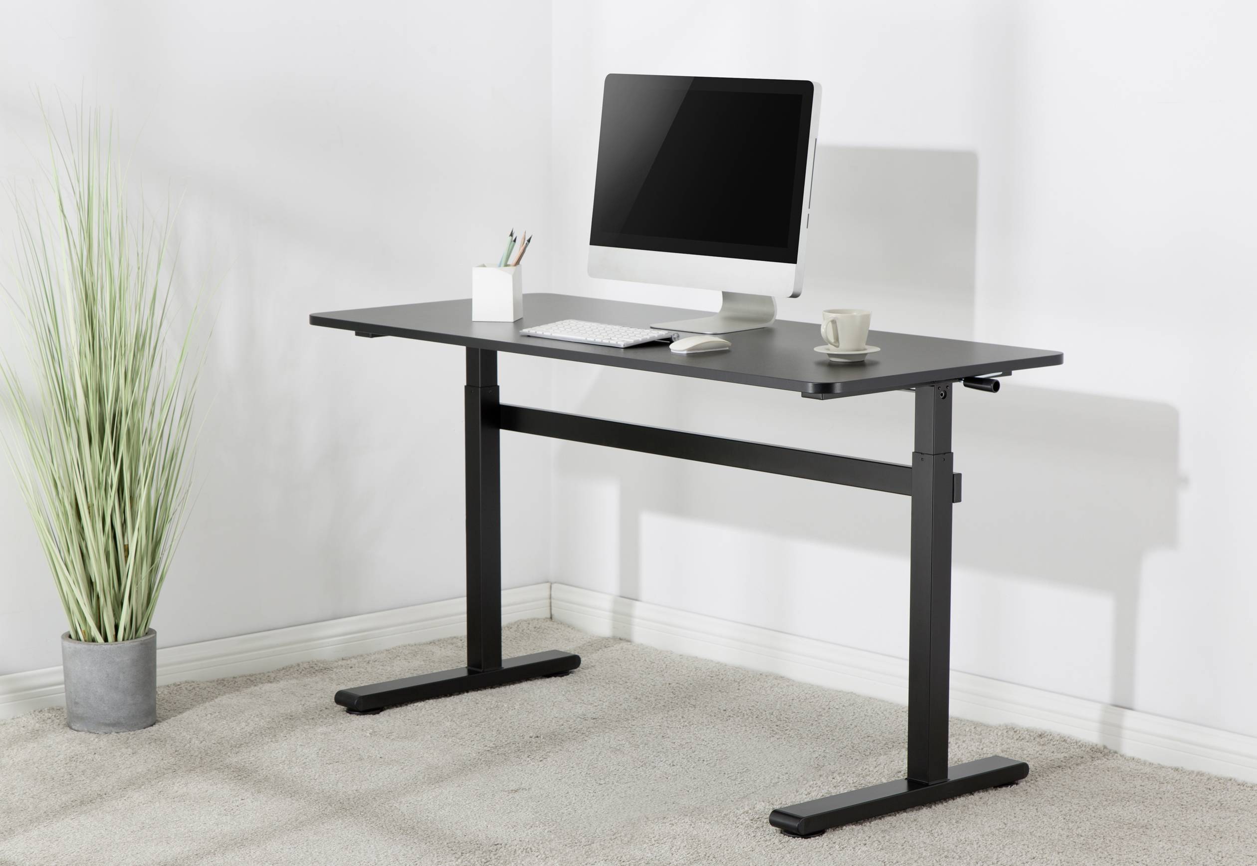 SpeaKa Professional Sitz-/Steh-Schreibtisch höhenverstellbar Höhen-Bereich: 700 bis 1170mm (B x T) 1400mm x 600mm Schwarz