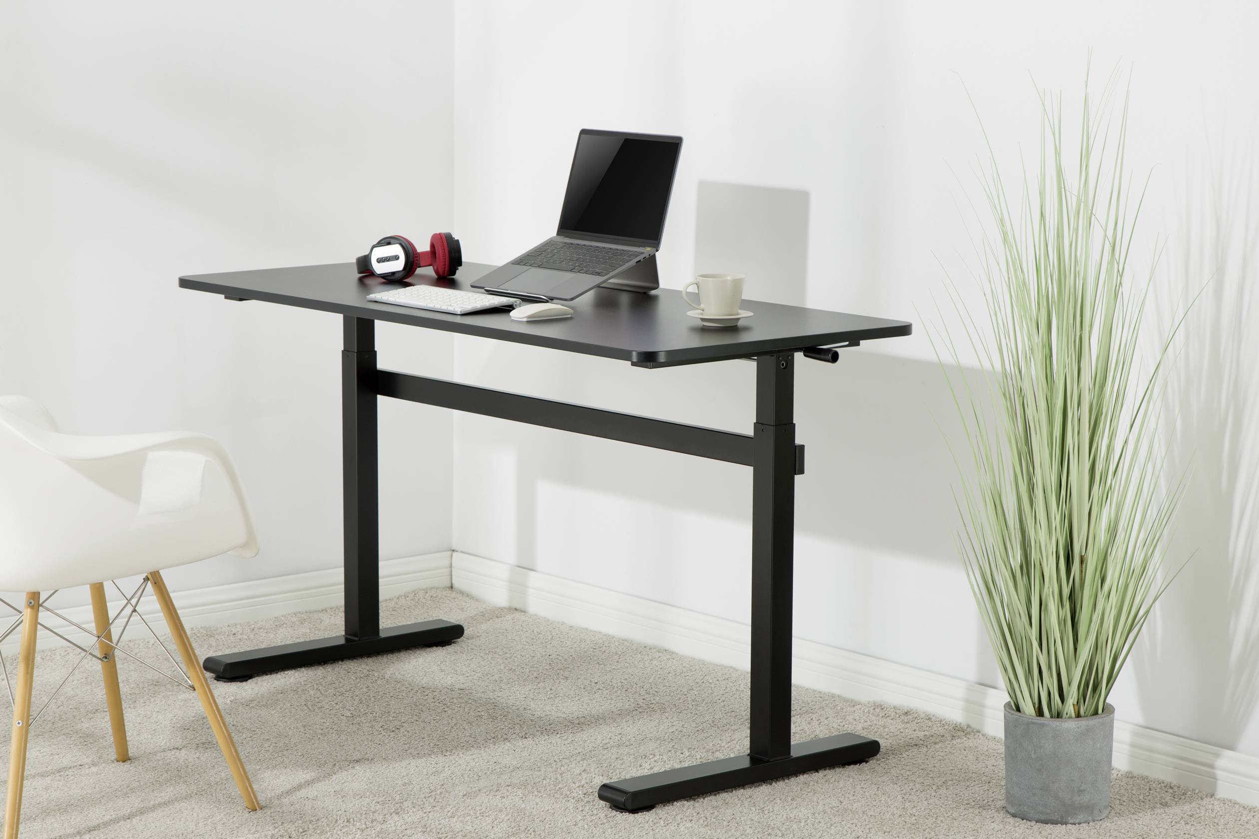 SpeaKa Professional Sitz-/Steh-Schreibtisch höhenverstellbar Höhen-Bereich: 700 bis 1170mm (B x T) 1400mm x 600mm Schwarz