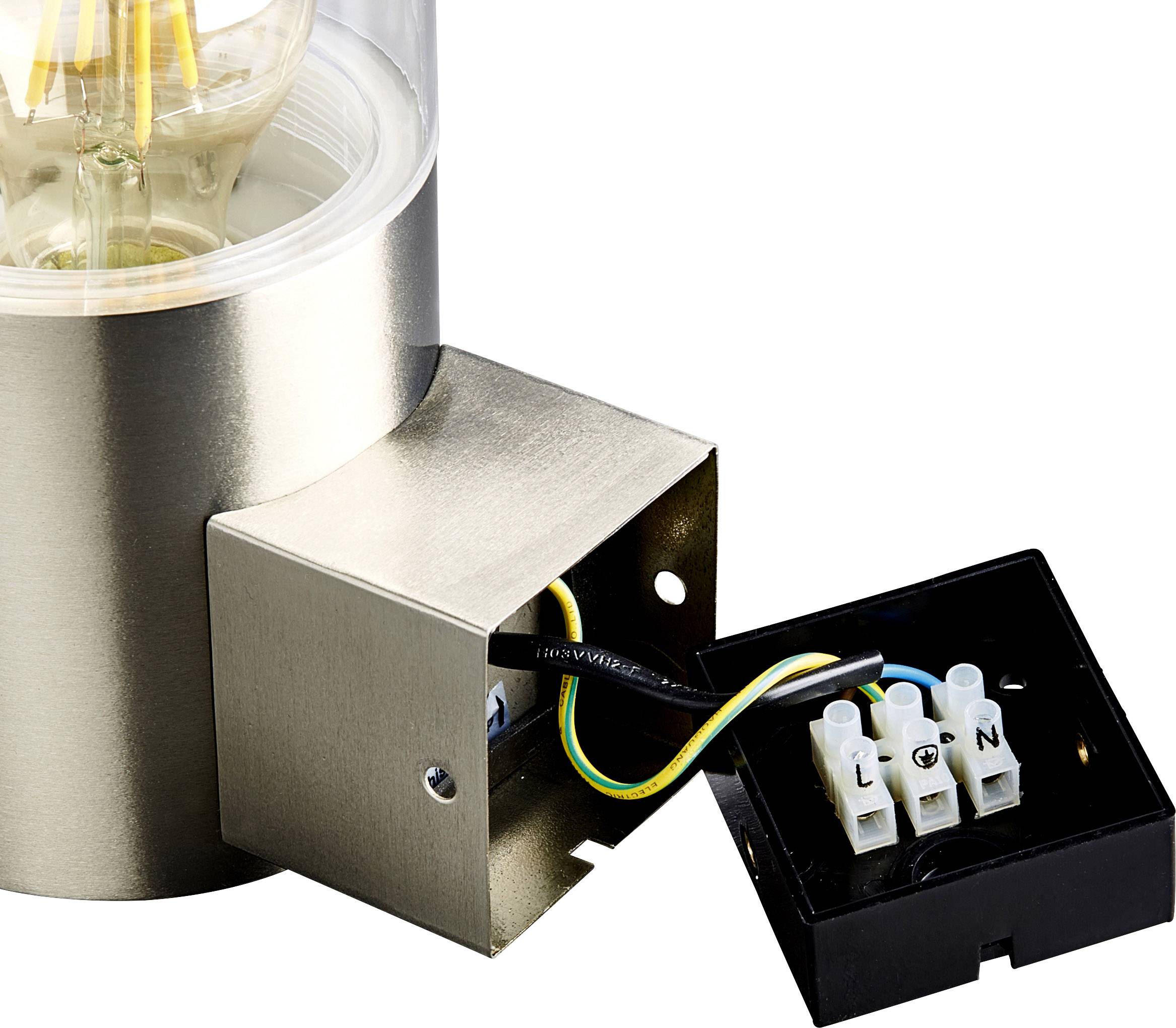 Heitronic NAXOS 500681 Wandleuchte E27 Edelstahl