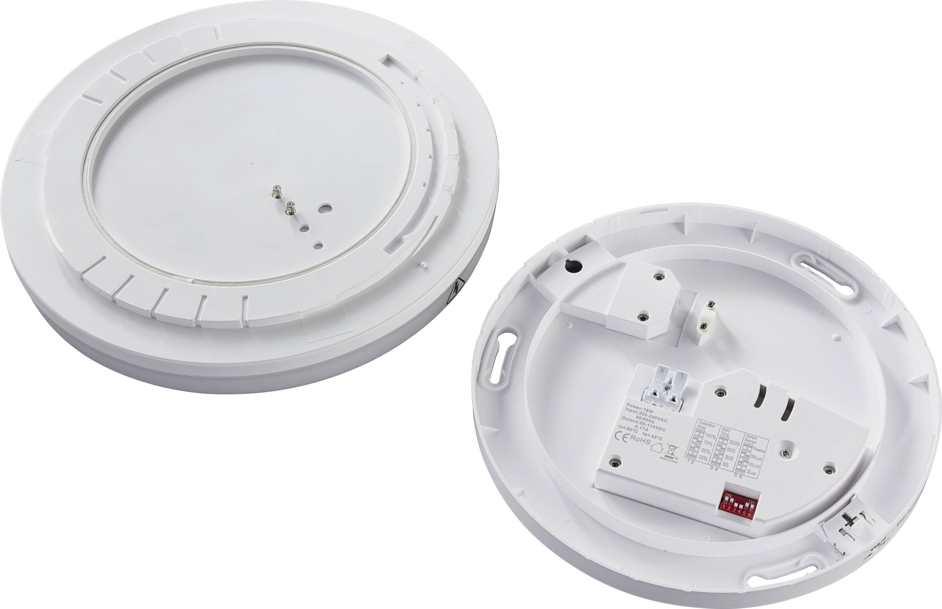 Heitronic PRONTO 500639 LED-Deckenleuchte mit Bewegungsmelder LED fest eingebaut 24 W LED Weiß