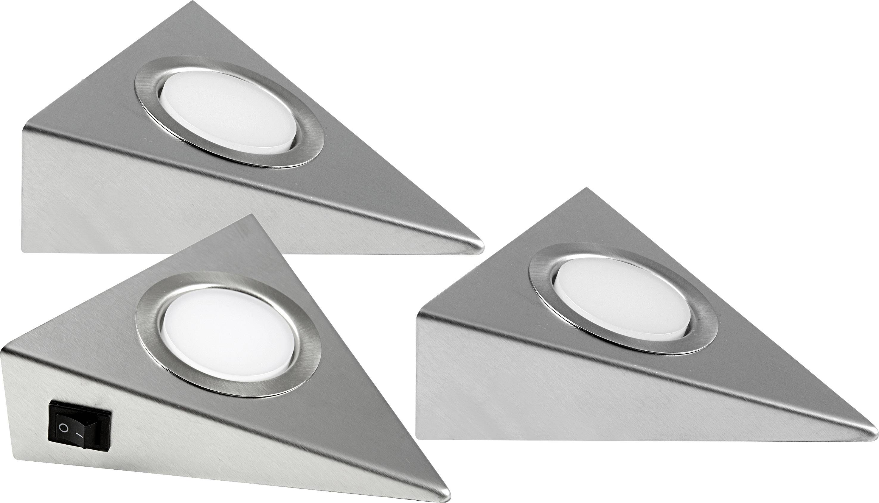 Heitronic GENUA LED-Unterbauleuchte 3er Set LED LED fest eingebaut 6W Warmweiß Edelstahl