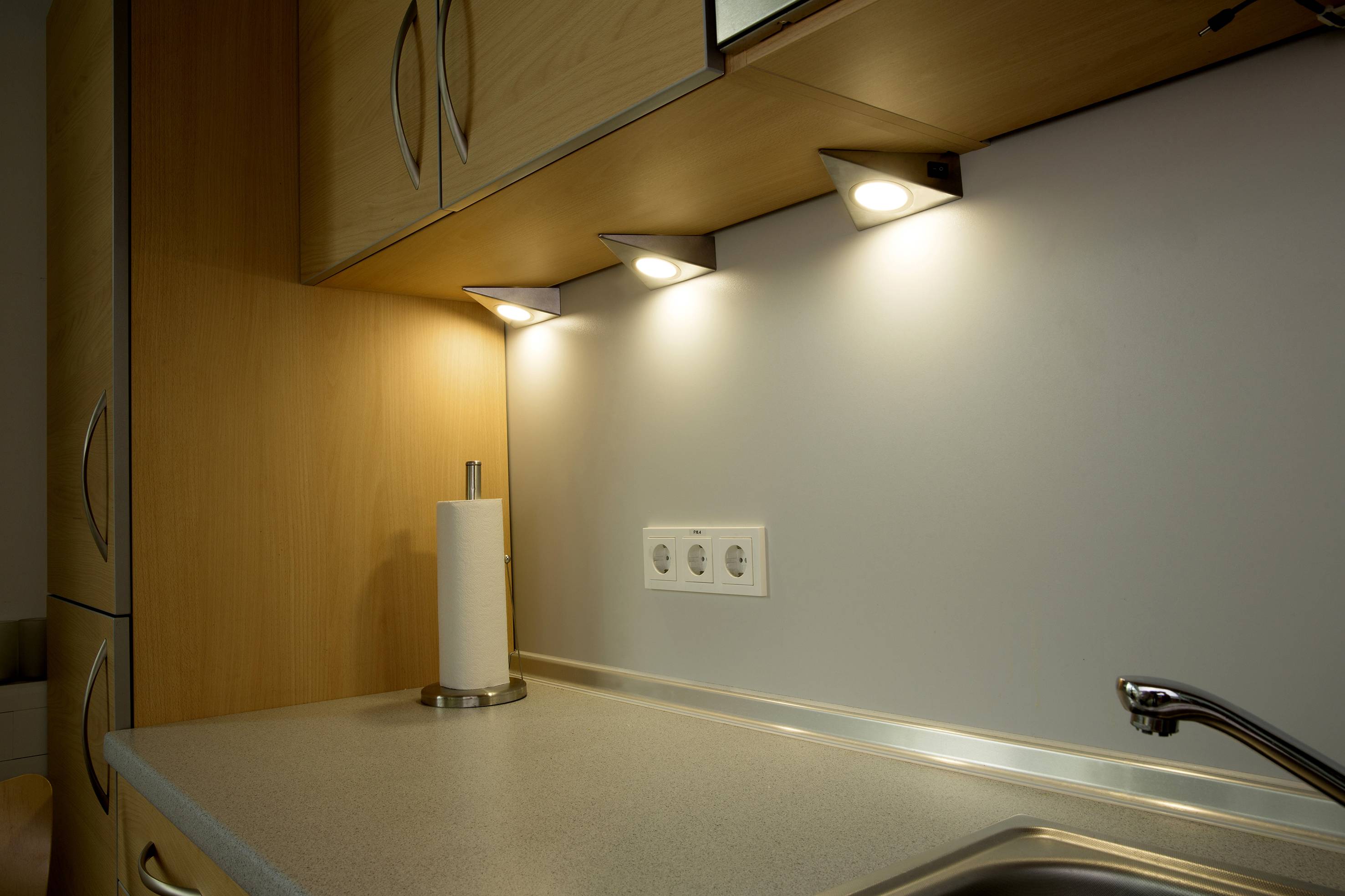 Heitronic GENUA LED-Unterbauleuchte 3er Set LED LED fest eingebaut 6W Warmweiß Edelstahl