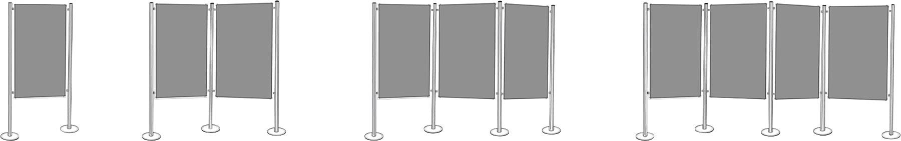 Magnetoplan Präsentationswand Filz Grau beidseitig verwendbar, Pinntafel 1101001