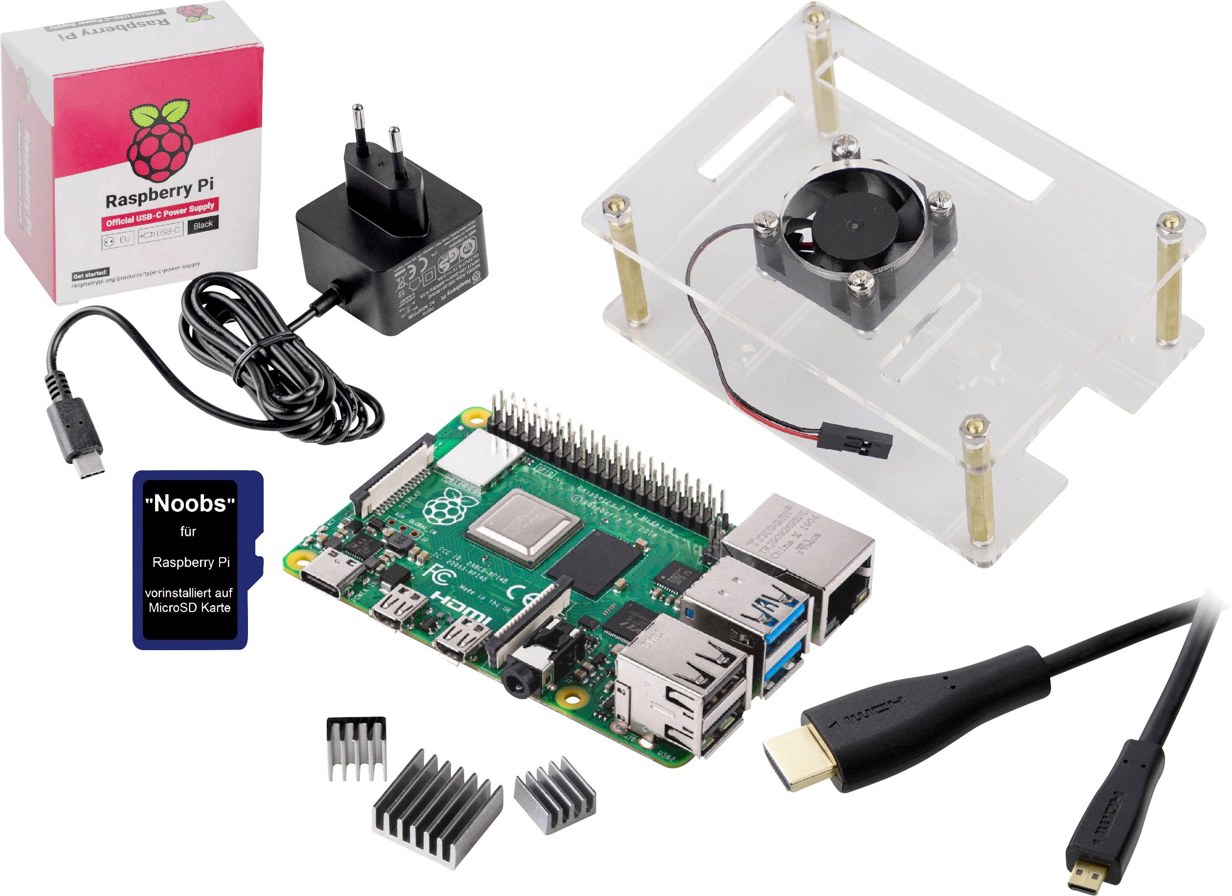 Renkforce Class-Room-Set 5x Raspberry Pi® 4 B 4 GB 4 x 1.5 GHz inkl. Gehäuse, inkl. Netzteil, inkl.