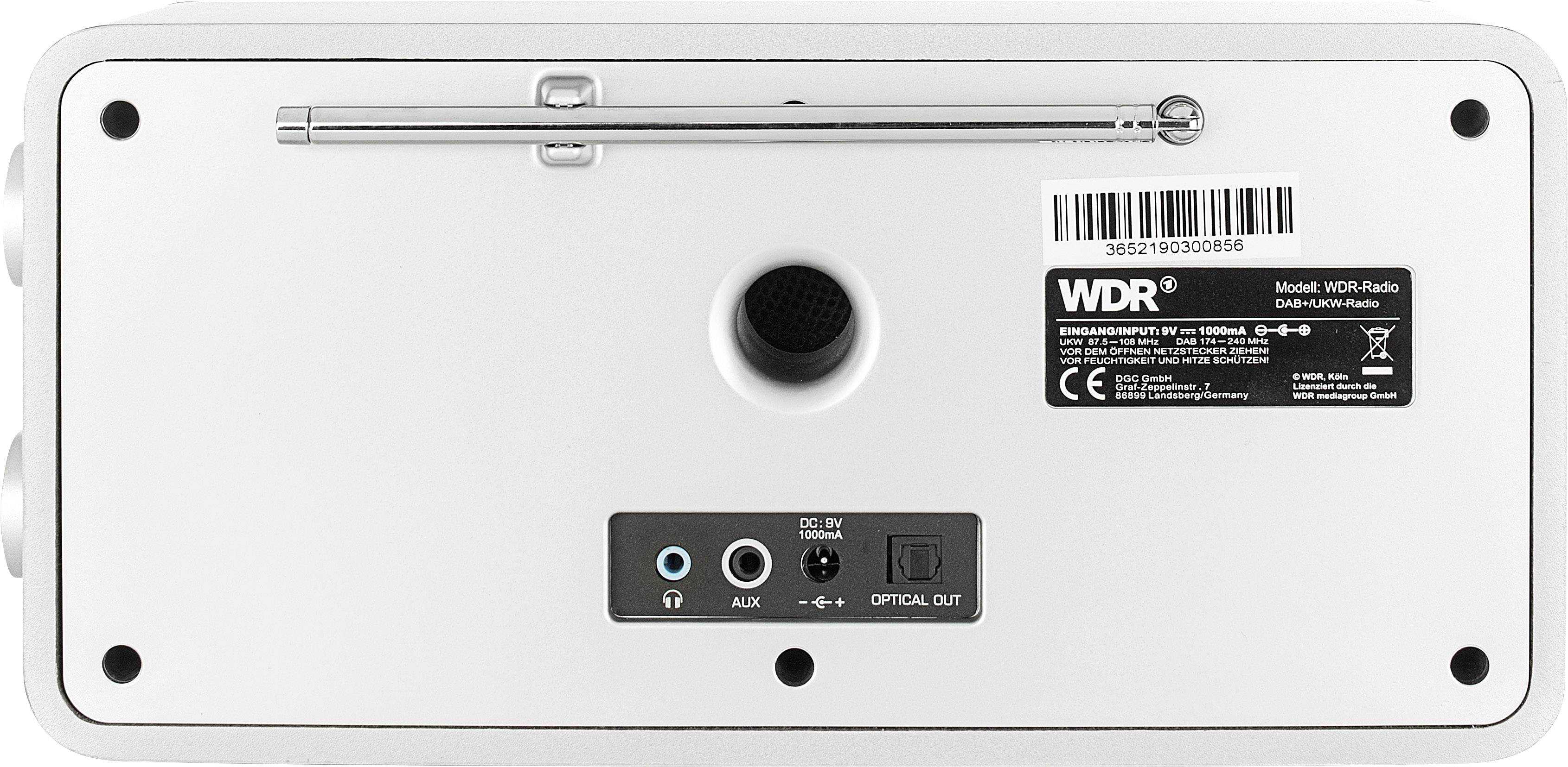 Dual WDR Küchenradio DAB+, UKW Bluetooth®, AUX Weiß
