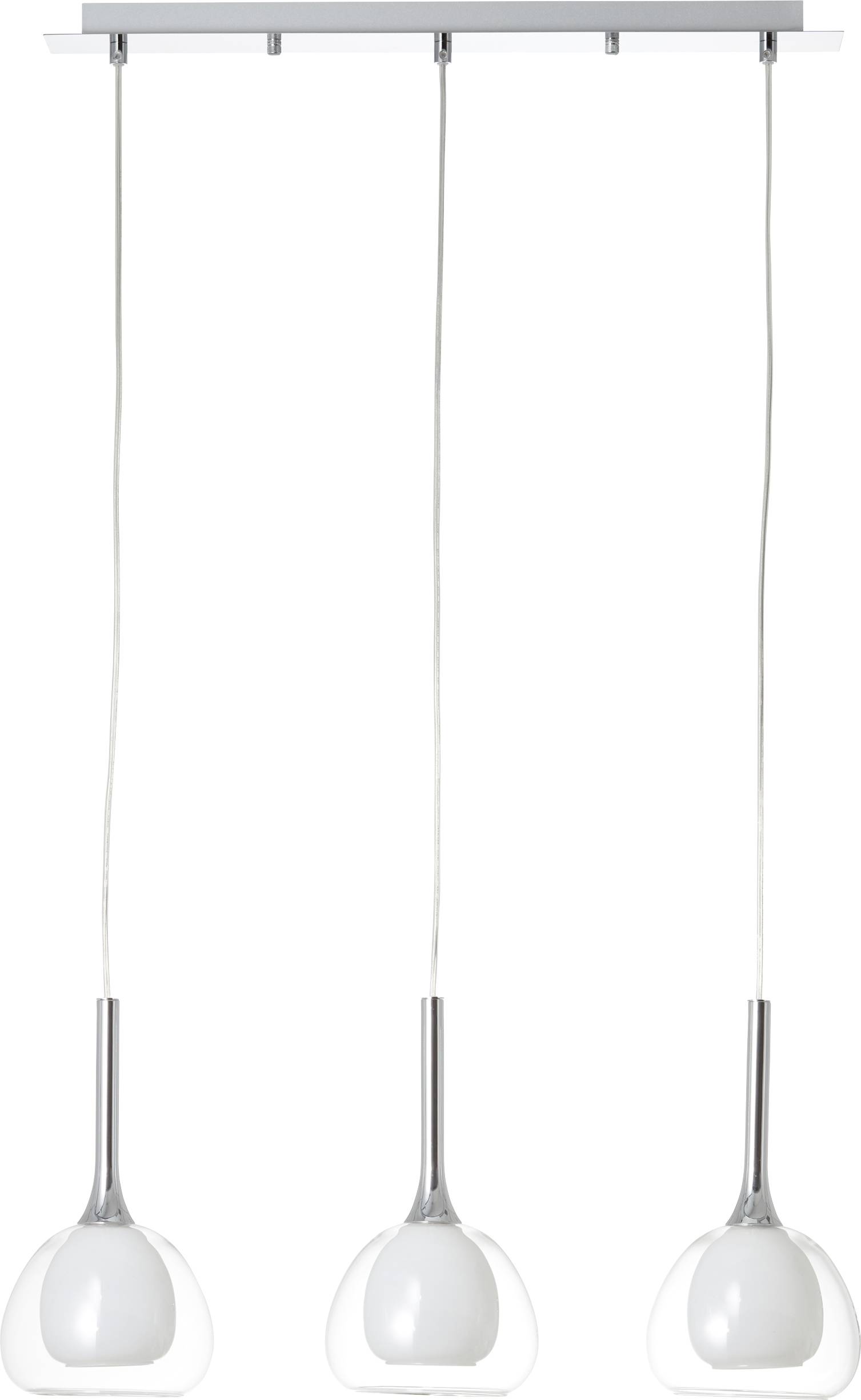 Brilliant Hadan 85573/15 Pendelleuchte Energiesparlampe, LED E14 120W Chrom, Weiß, Transparent