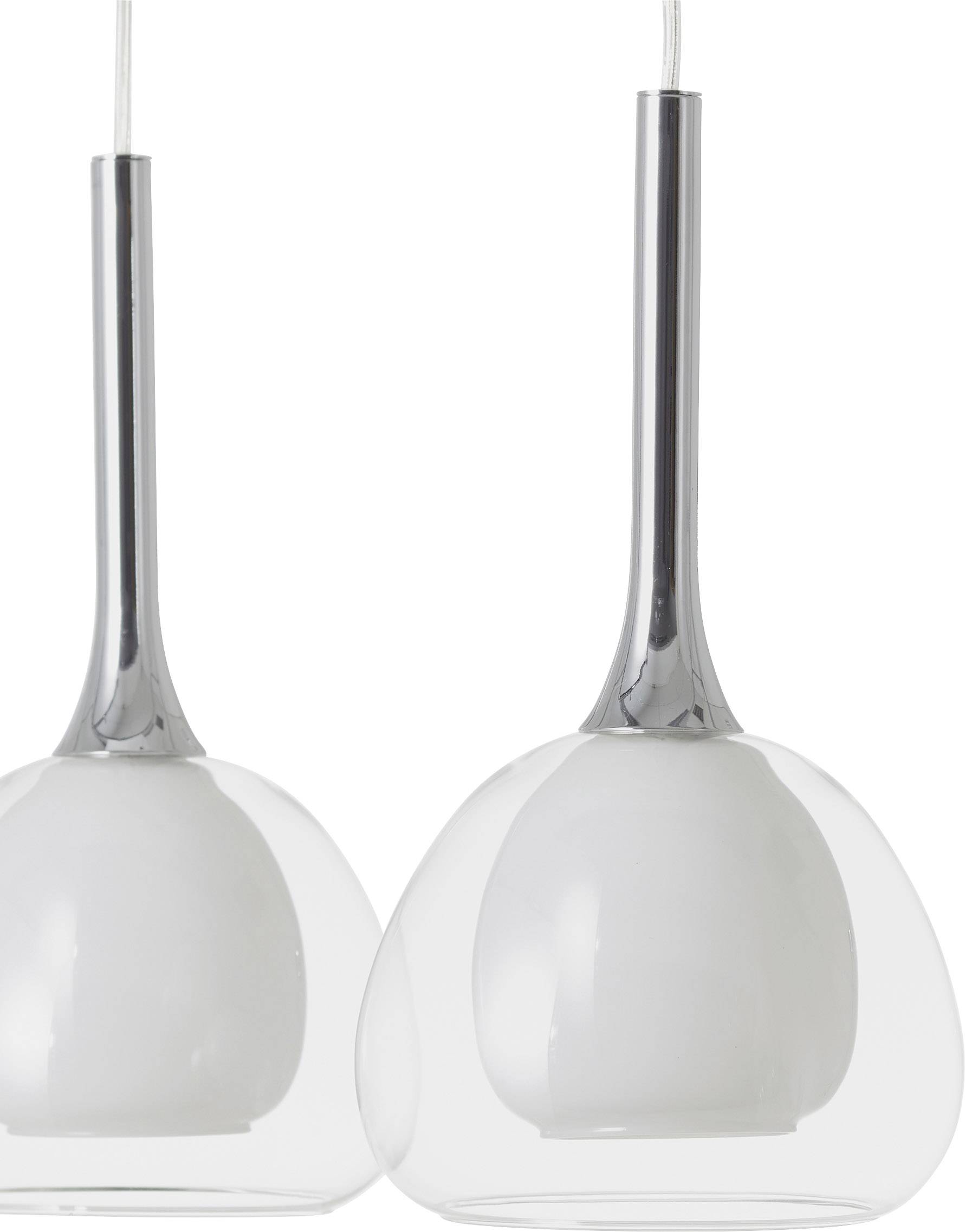 Brilliant Hadan 85573/15 Pendelleuchte Energiesparlampe, LED E14 120W Chrom, Weiß, Transparent